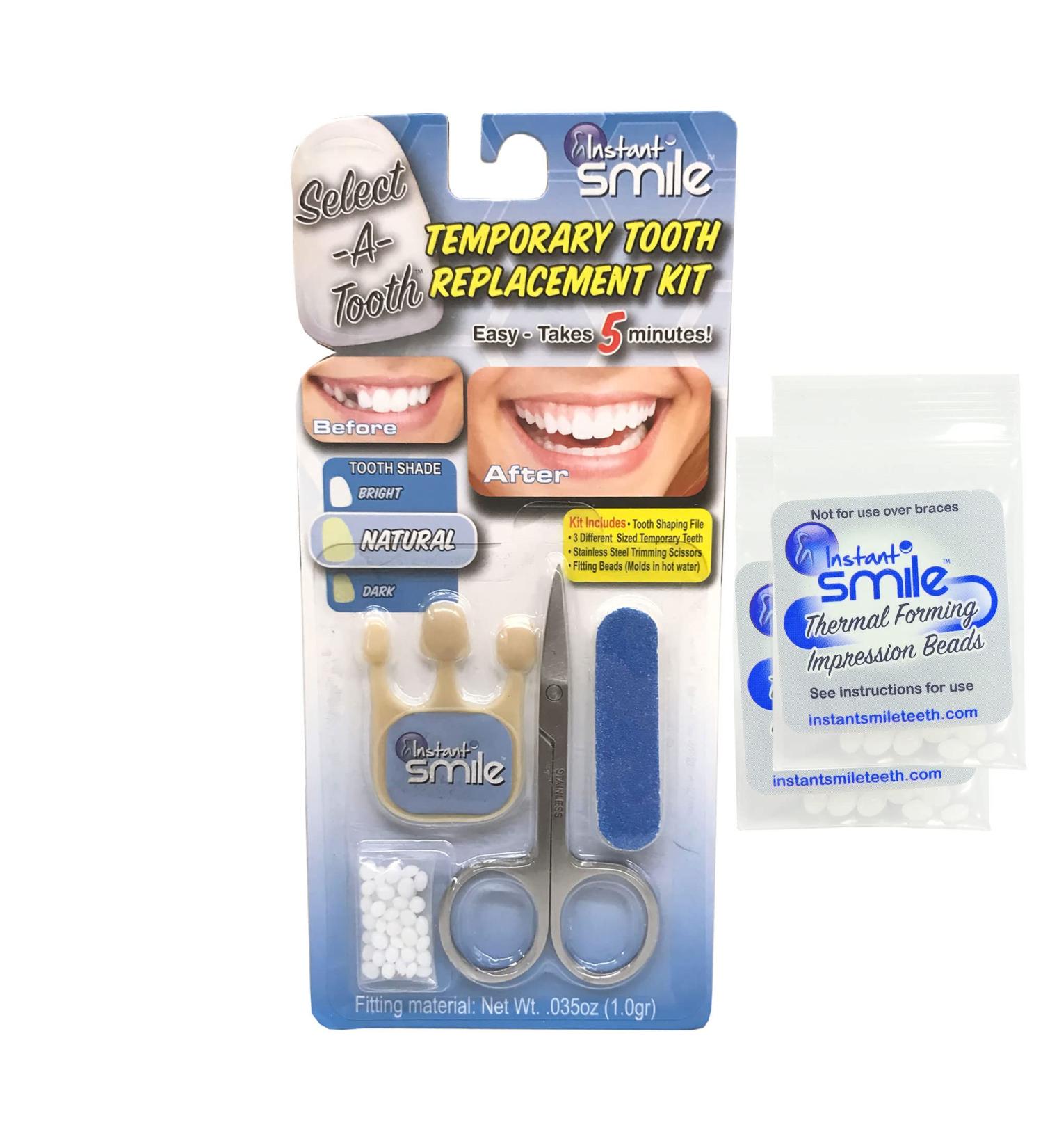 Instant Smile Temporary Tooth Replacement Kit - Natural Shade with Thermal Fitting Beads - Buy Online on GoSupps.com
