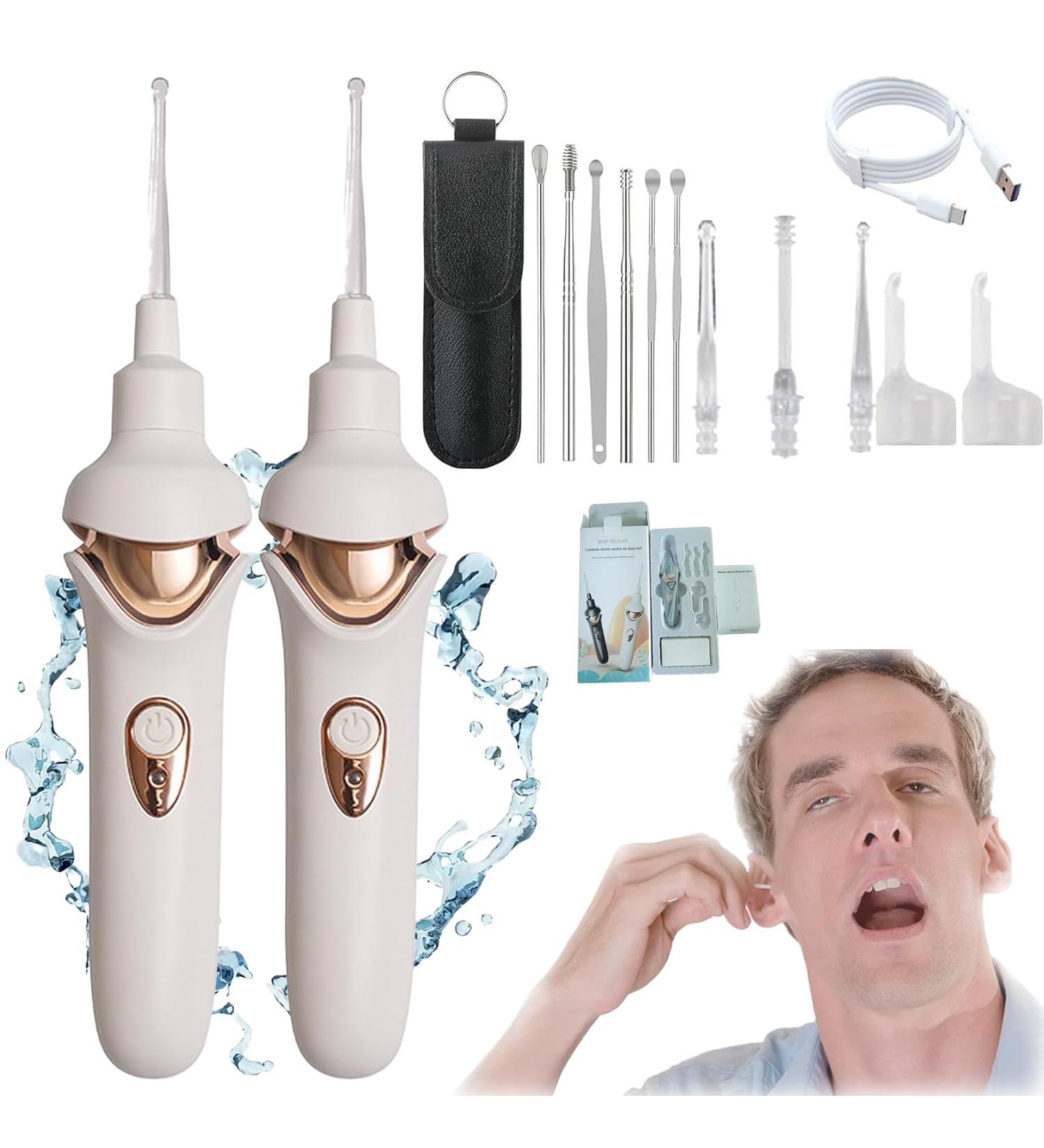 Tweddy Smart Ear Wax Remover Tweddy Smart Ear Wax Vacuum Tweddy Smart Earwax Remover Ear Wax Removal Tool Ear Cleaner Earwax Removal Kit with Light for Children Adult (2*White) - Buy Online on GoSupps.com