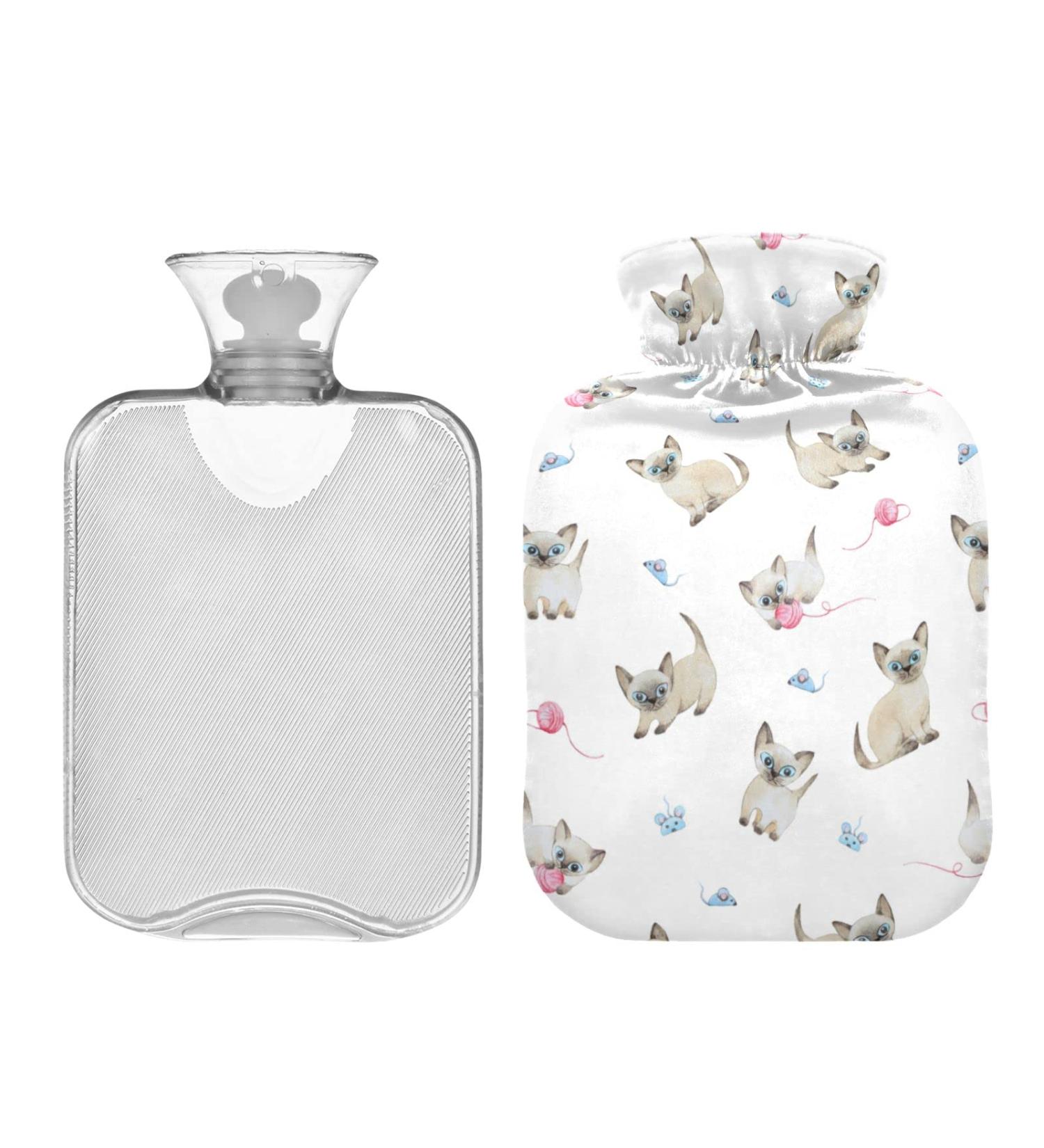 2L Siamese Cat Hot Water Bottle with Lid - Pain Relief & Winter Hand Feet Warmer - Buy Online on GoSupps.com