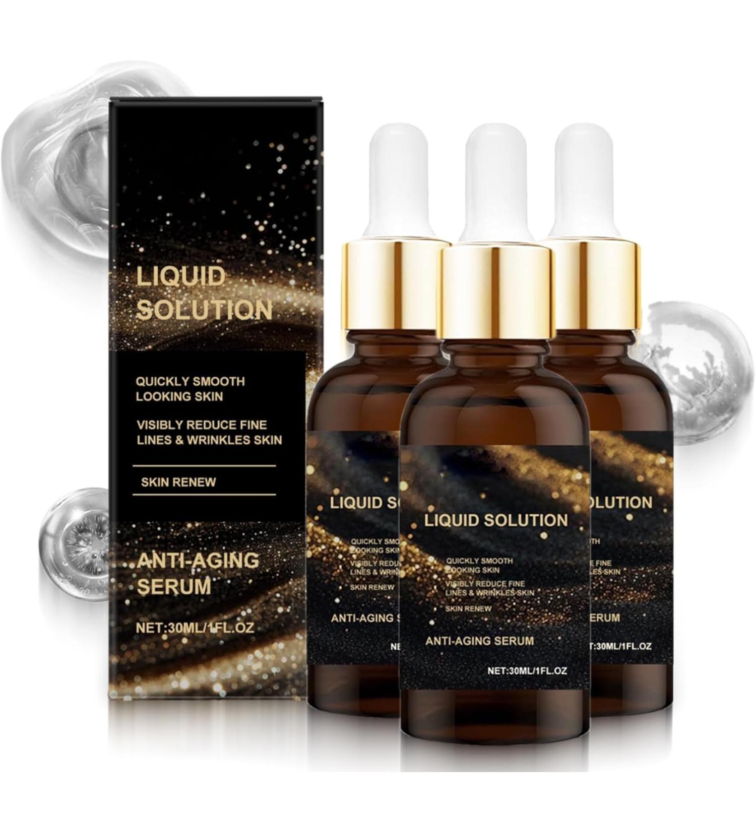 S rum anti- ge liquide s rum raffermissant et liftant pour le visage lotion l g re hydratante et d toxifiante r duit les rides et ridules convient tous types de peaux 3pcs - Buy Online on GoSupps.com