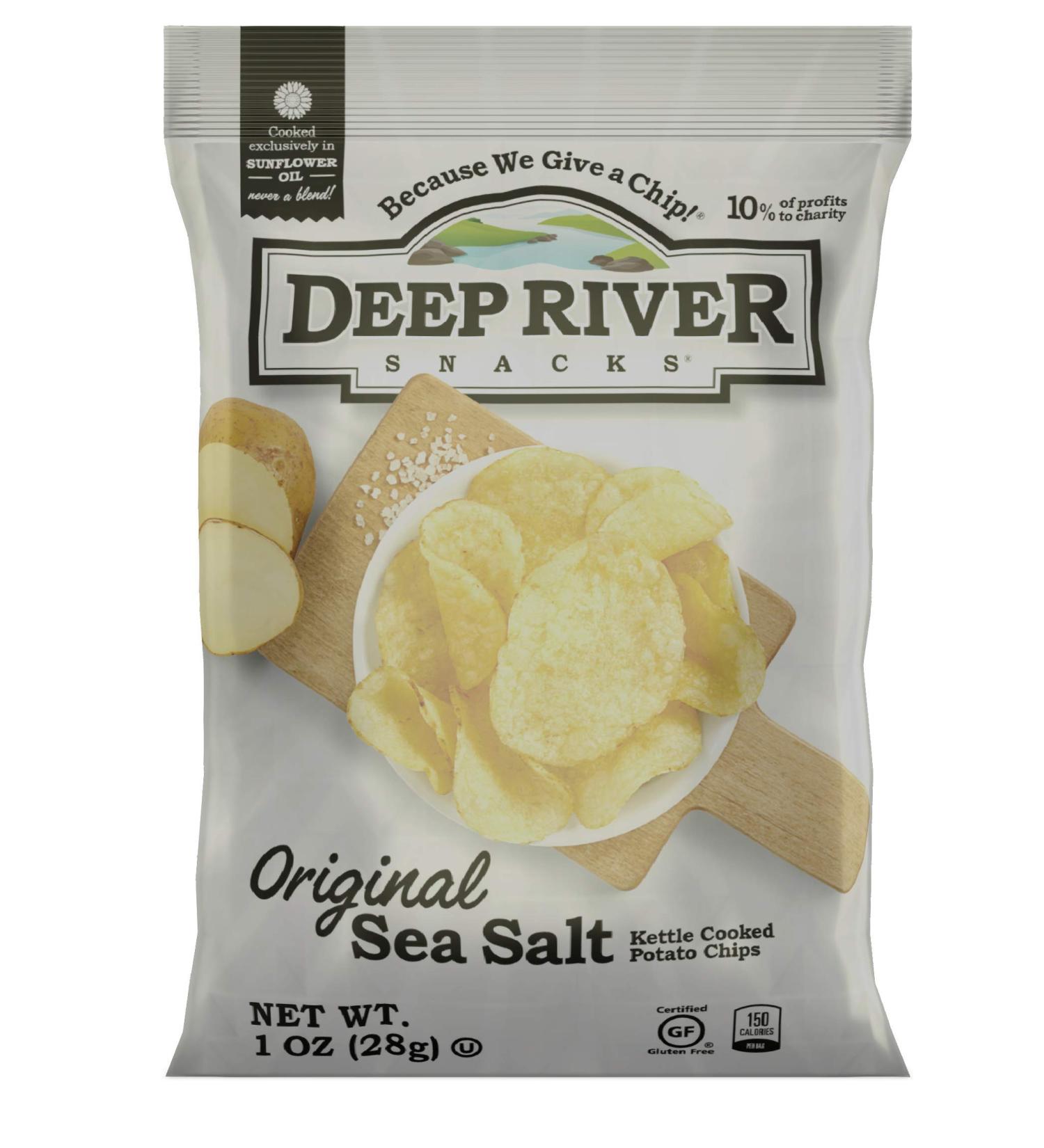 Deep River Snacks Original Sea Salt Kettle Cooked Potato Chips - 80 Pack (1 oz Each) - Buy Online on GoSupps.com