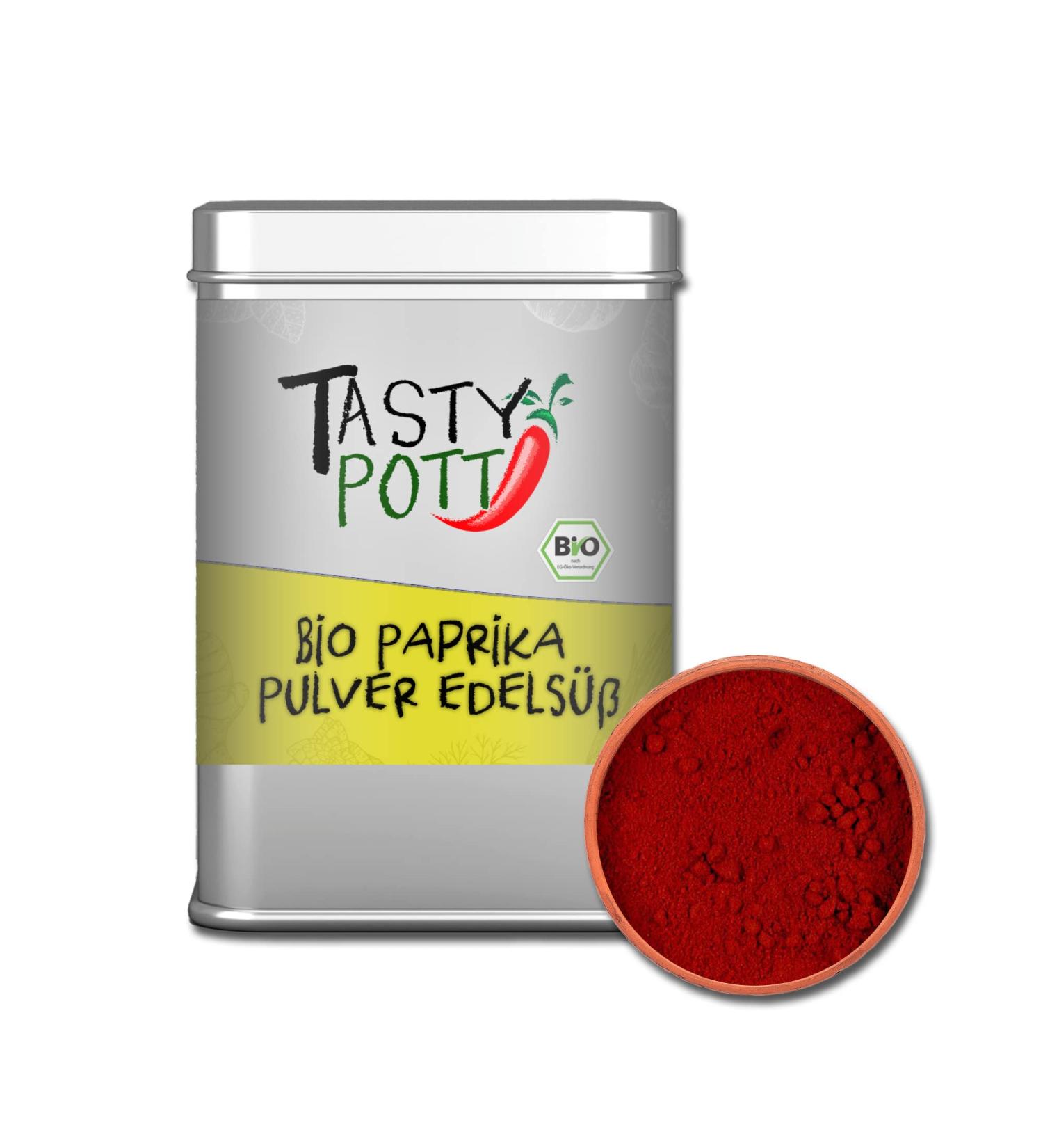 Jeske Sports Supplies Tasty Pott Basic spices basic spices spice mixtures spices powder spicy flavor organic paprika powder noble sweet 100 g - Buy Online on GoSupps.com
