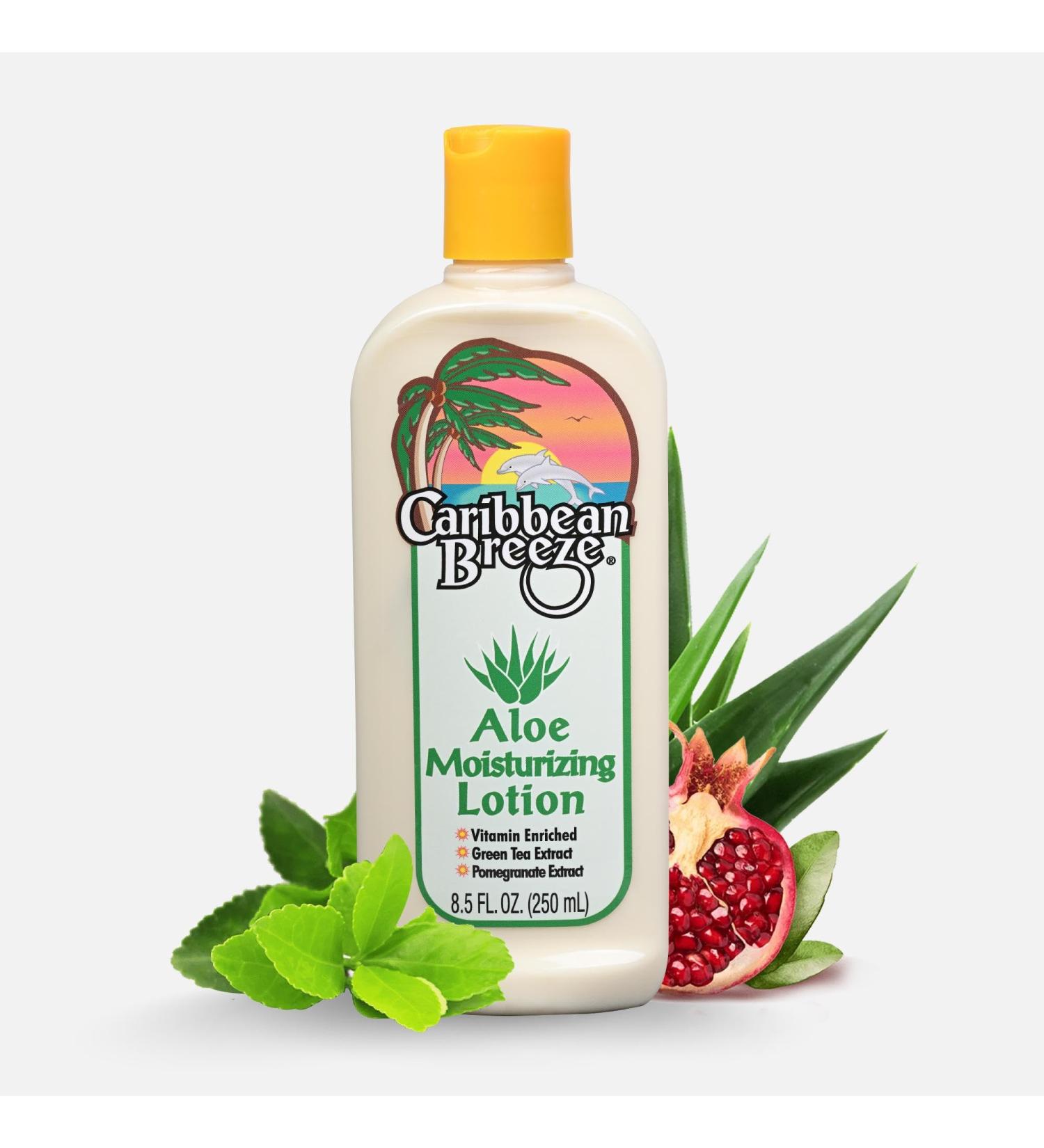 Caribbean Breeze Aloe Moisturizing Lotion - Vitamin-Enriched Aloe Vera Body Lotion with Green Tea & Pomegranate | 8.5 oz (250 ml) - Shop Internationally - Buy Online on GoSupps.com
