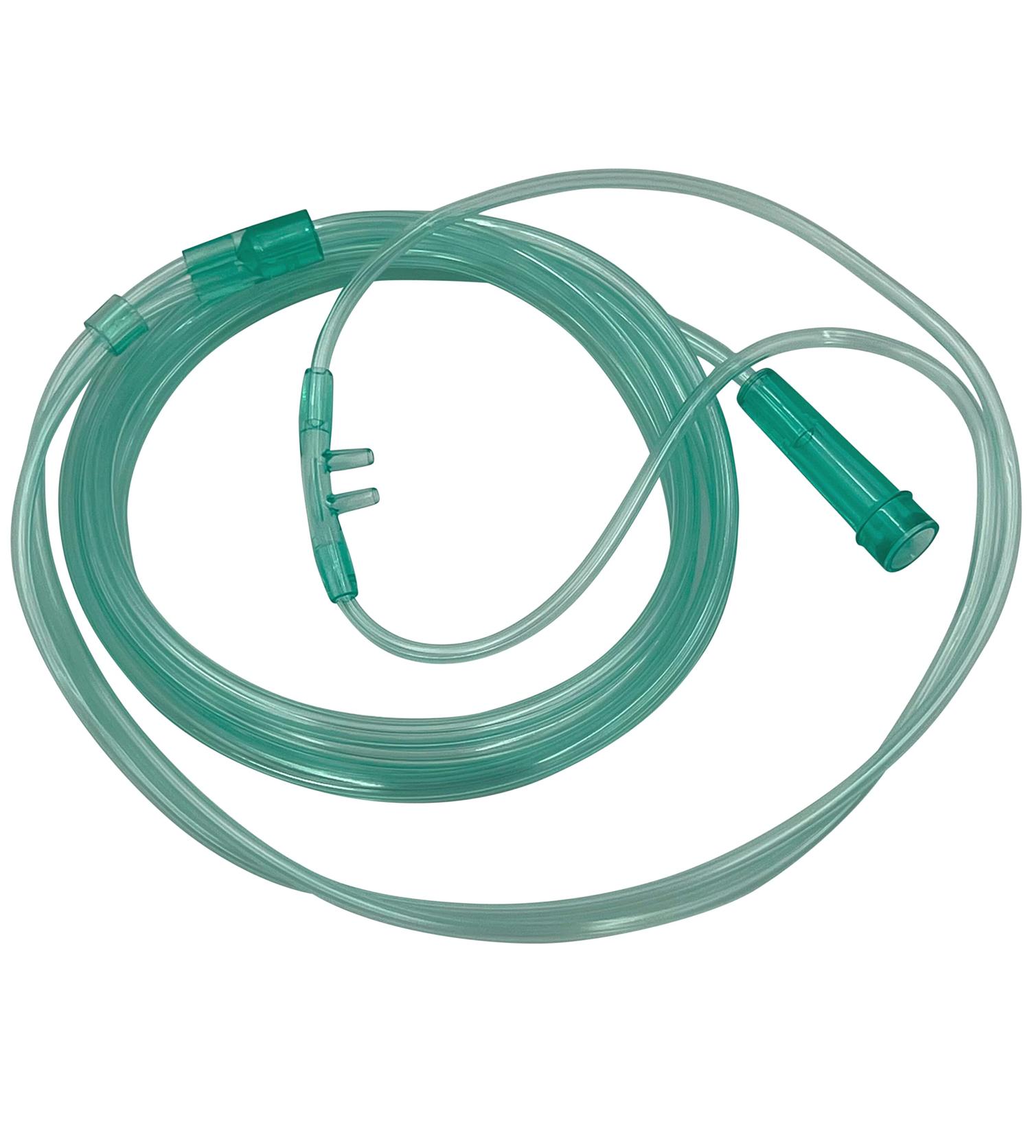 1pk Pediatric Oxygen Cannula, w/Tabbed Nose Piece, Soft Straight Prongs & 6.5Ft Crush Resistant Tubing