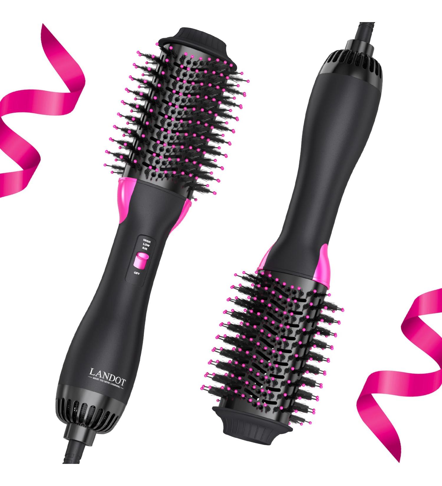 2.0 Hair Dryer Brush & Hot Air Styler - 4-in-1 Lightweight Volumizer for Drying, Straightening, Curling - Black - Buy Online on GoSupps.com