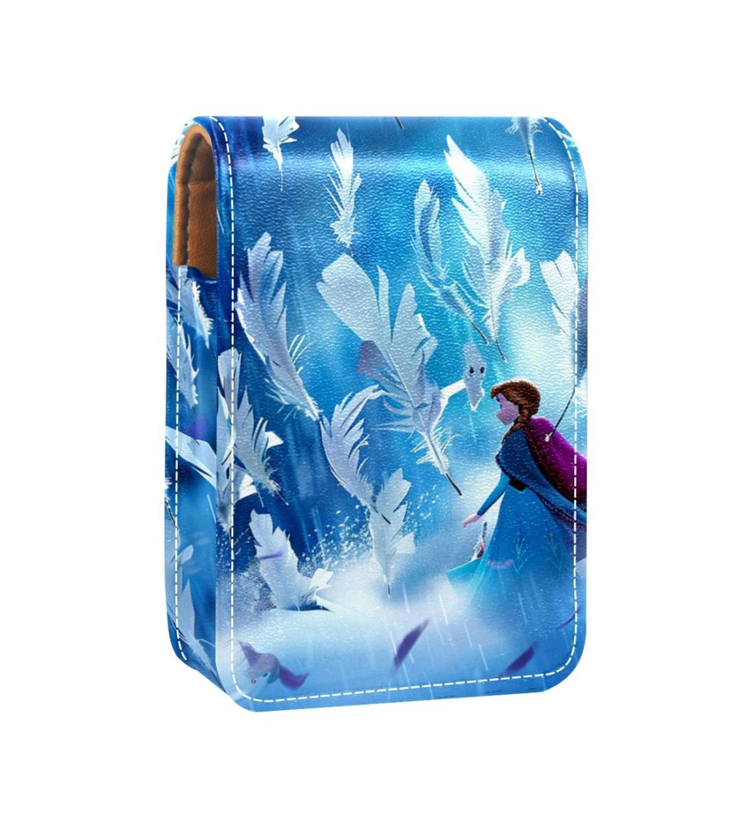 Travel Lipstick Organizer Case | Portable Makeup Bag with Mirror | Christmas Snowmen Design - Best International Shipping - Buy Online on GoSupps.com
