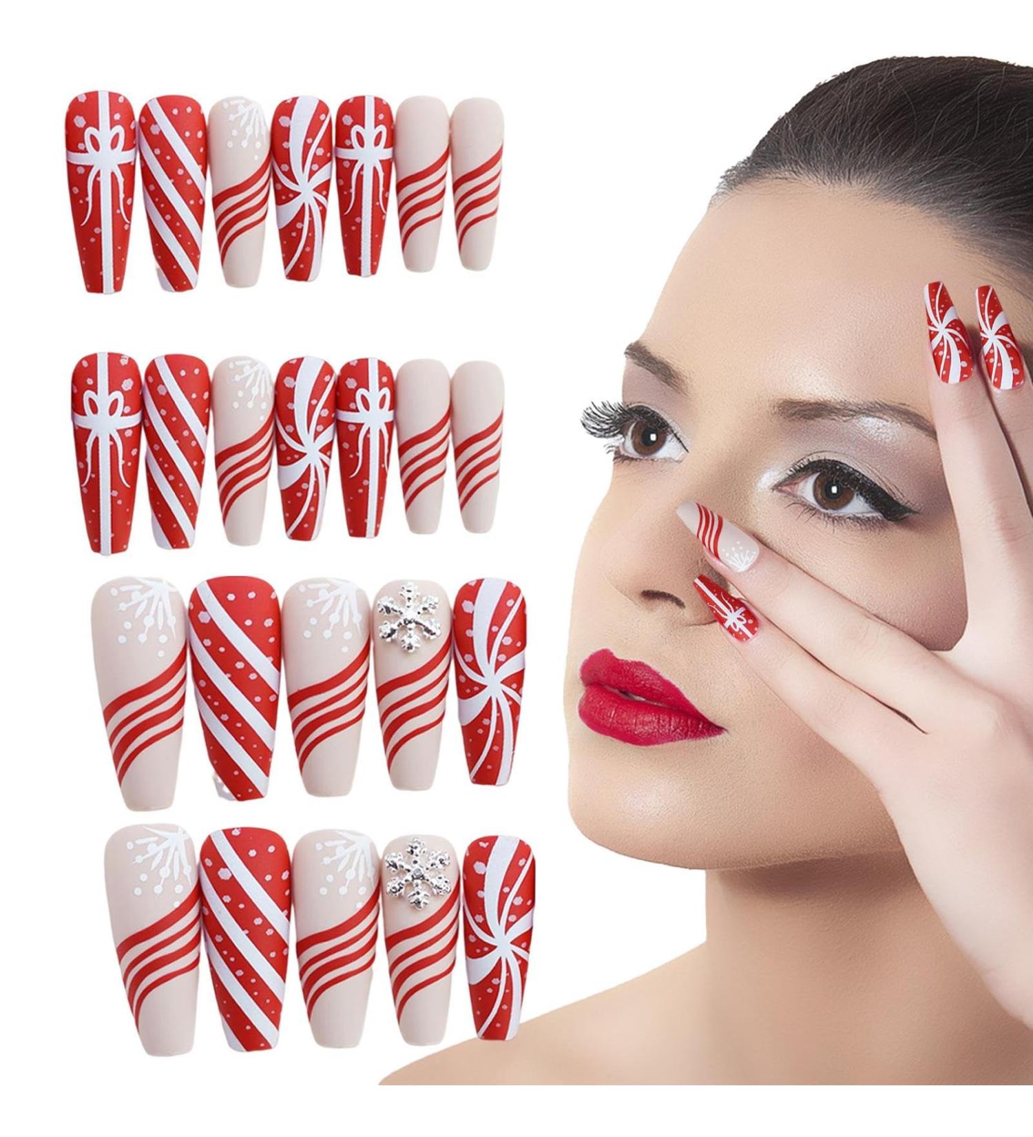 Press on Nails Long Horror Nails Press on Halloween False Nail Easy to Use Perfect for Dating Halloween Nail Salon Ball Shakven Christmas Gift - Buy Online on GoSupps.com