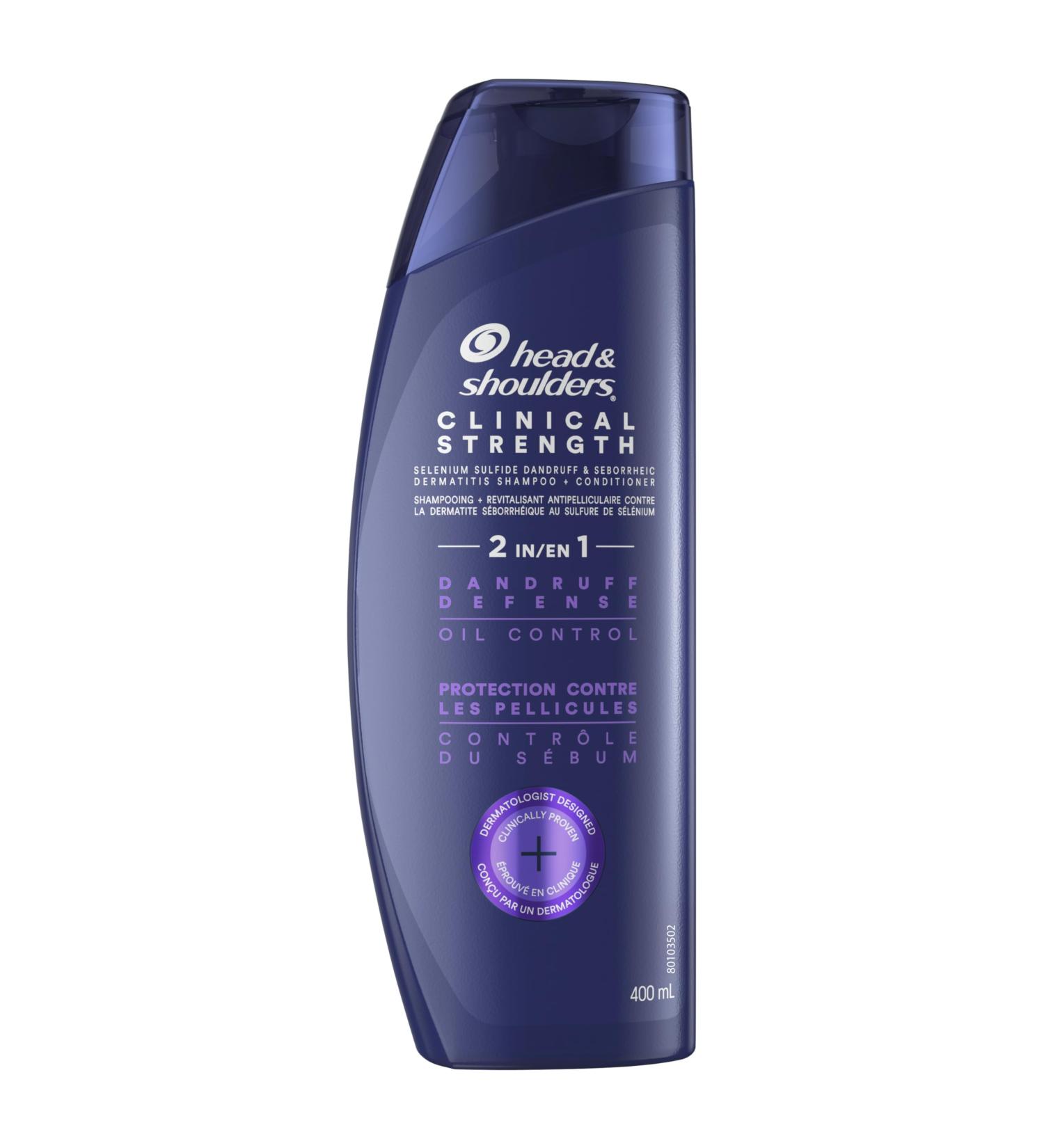 Head & Shoulders 2-in-1 Shampoo & Conditioner Clinical Strength Dandruff Defense + Advanced Oil Control 400 mL - Buy Online on GoSupps.com