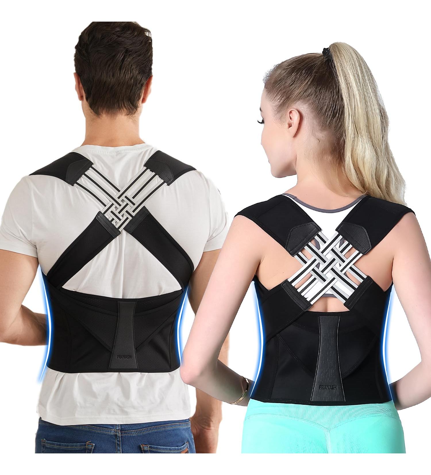 Posture Corrector for Women & Men - Adjustable Shoulder Brace Back Straightener - XL for Middle & Upper Spine Support - Buy Online on GoSupps.com