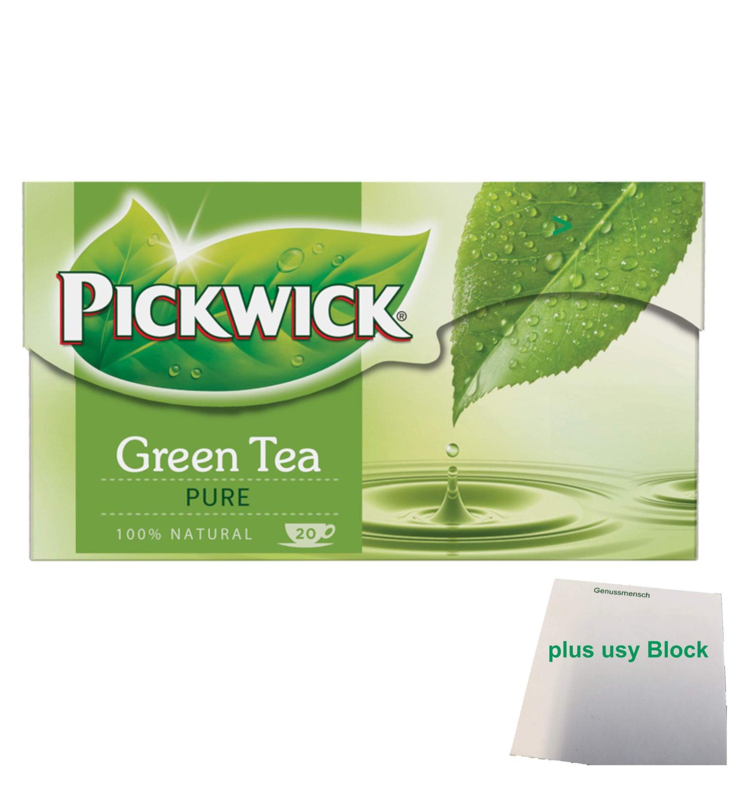 Pickwick Green Tea Pure Green Tea (20 Tea Bags 1.5g) + Block usy