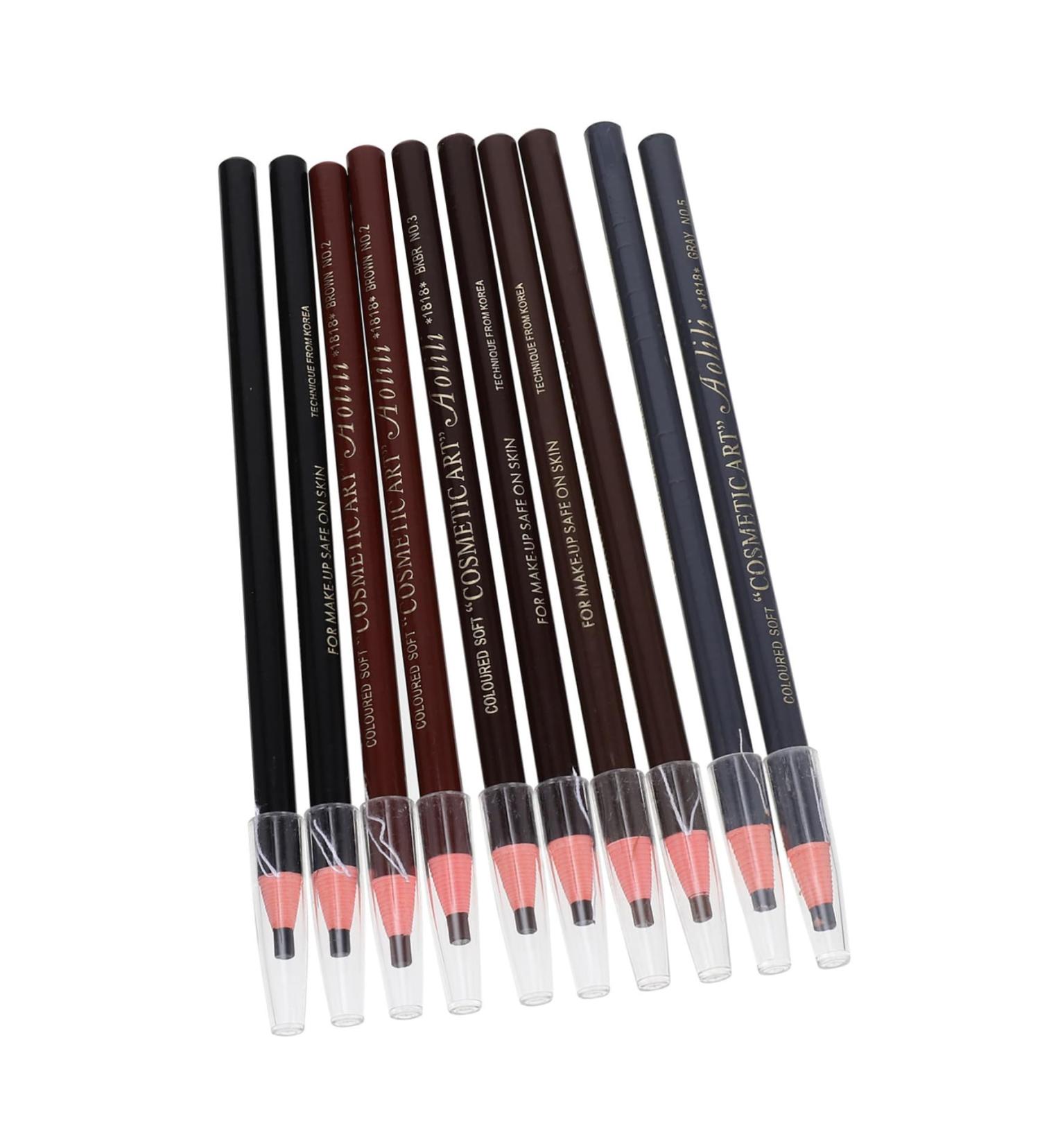 Beatifufu 10pcs Eyebrow Pencil Eyebrow Cosmetics Black Colored Pencils Eye Brow Waterproof Makeup Tool Paper - Buy Online on GoSupps.com