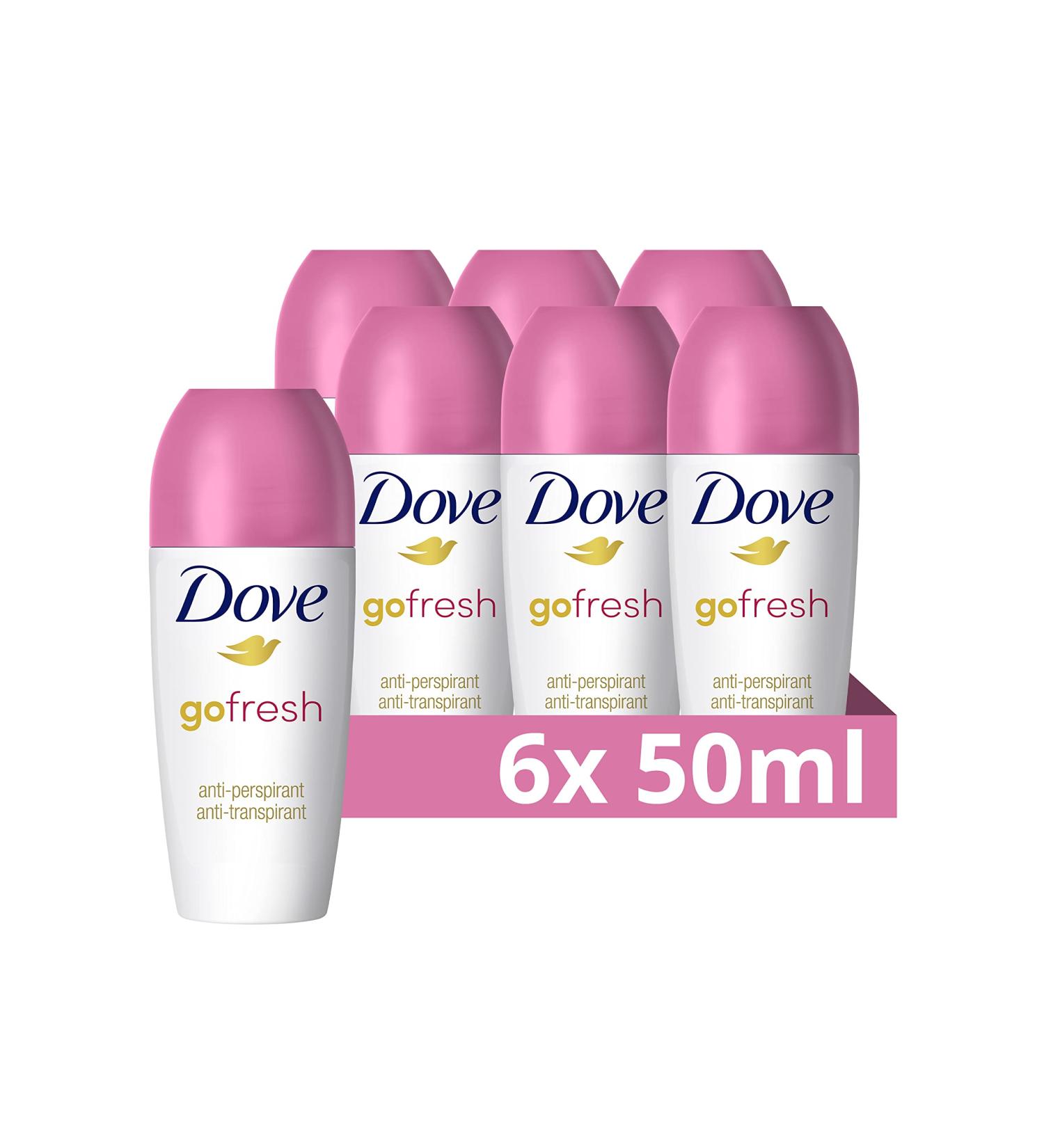 Dove Advanced Care Go Fresh Pomegranate Scent Anti-perspirant Deodorant pack of 6 with Triple Moisturising technology roll-on for 48 hours of protection 50 ml - Buy Online on GoSupps.com