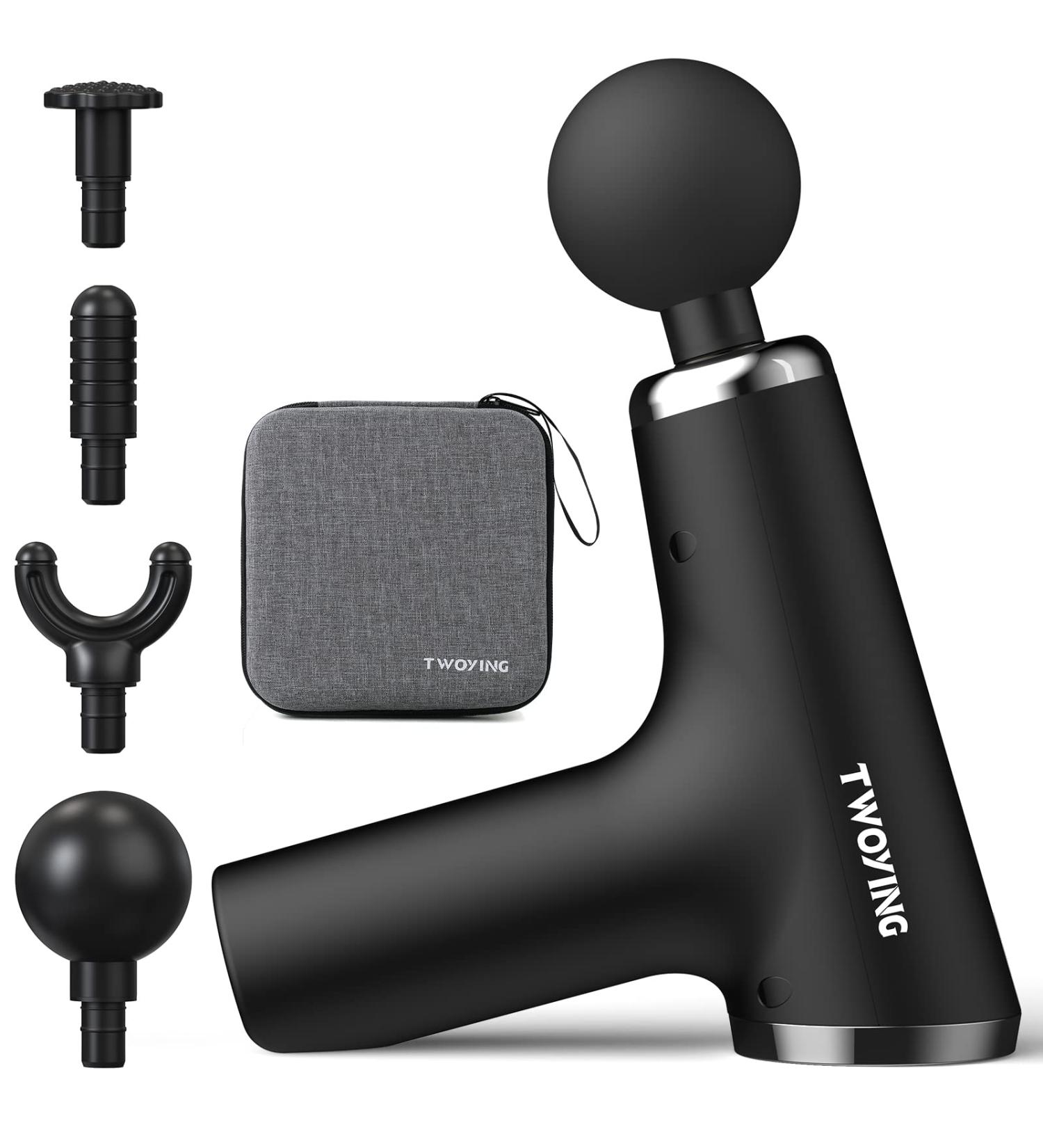 Deep Tissue Percussion Massage Gun for Athletes - Handheld Mini Body Massager with LCD Touch Screen & 6 Speeds - Black - Perfect Anniversary or Birthday Gift for Men and Women - Buy Online on GoSupps.com