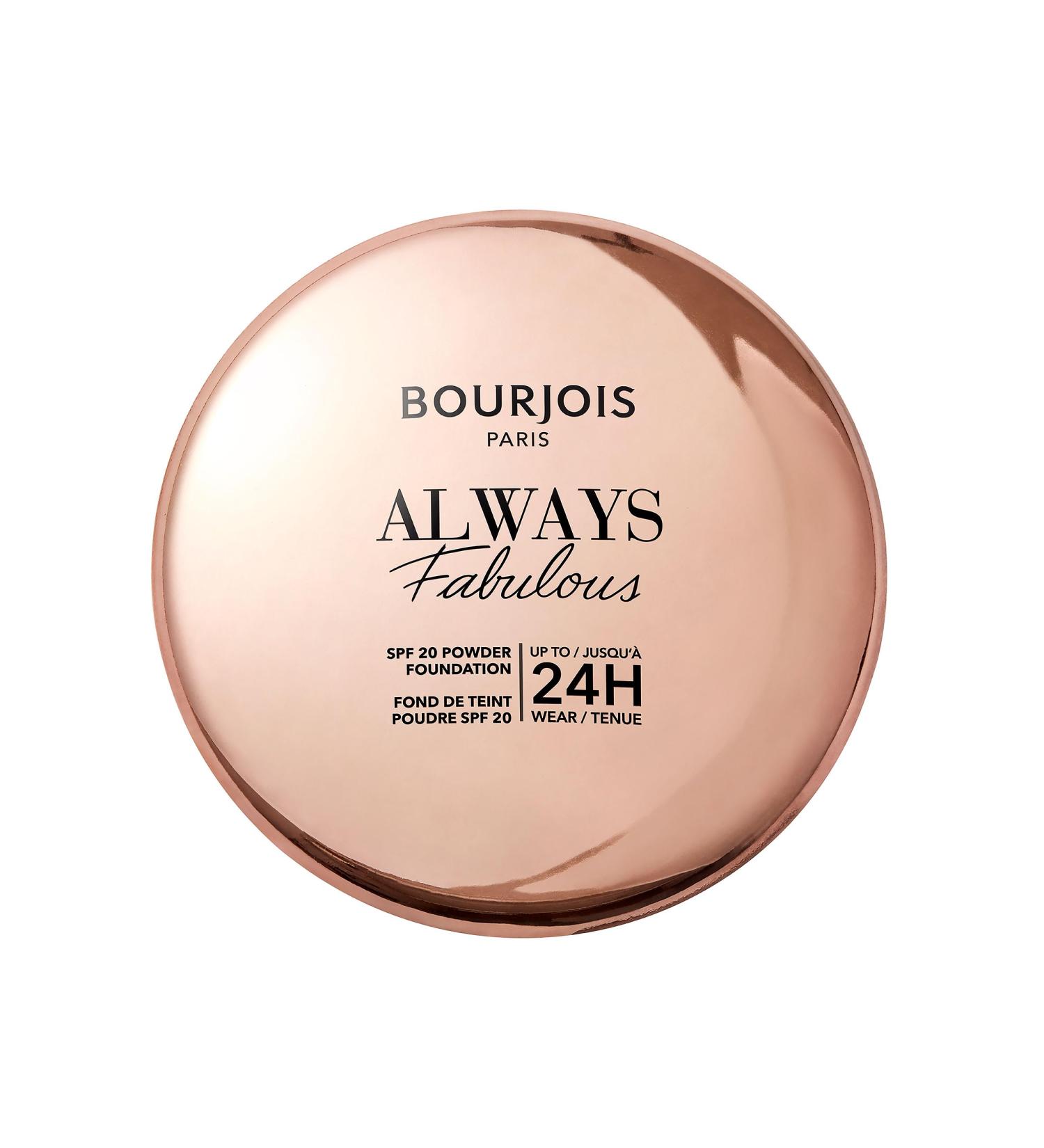 Bourjois Always Fabulous 125 Ivory Foundation Powder Lightweight Formula Long-Lasting Up to 24 Hours SPF 20 Hyaluronic Acid Natural Matte Finish 7g - Buy Online on GoSupps.com
