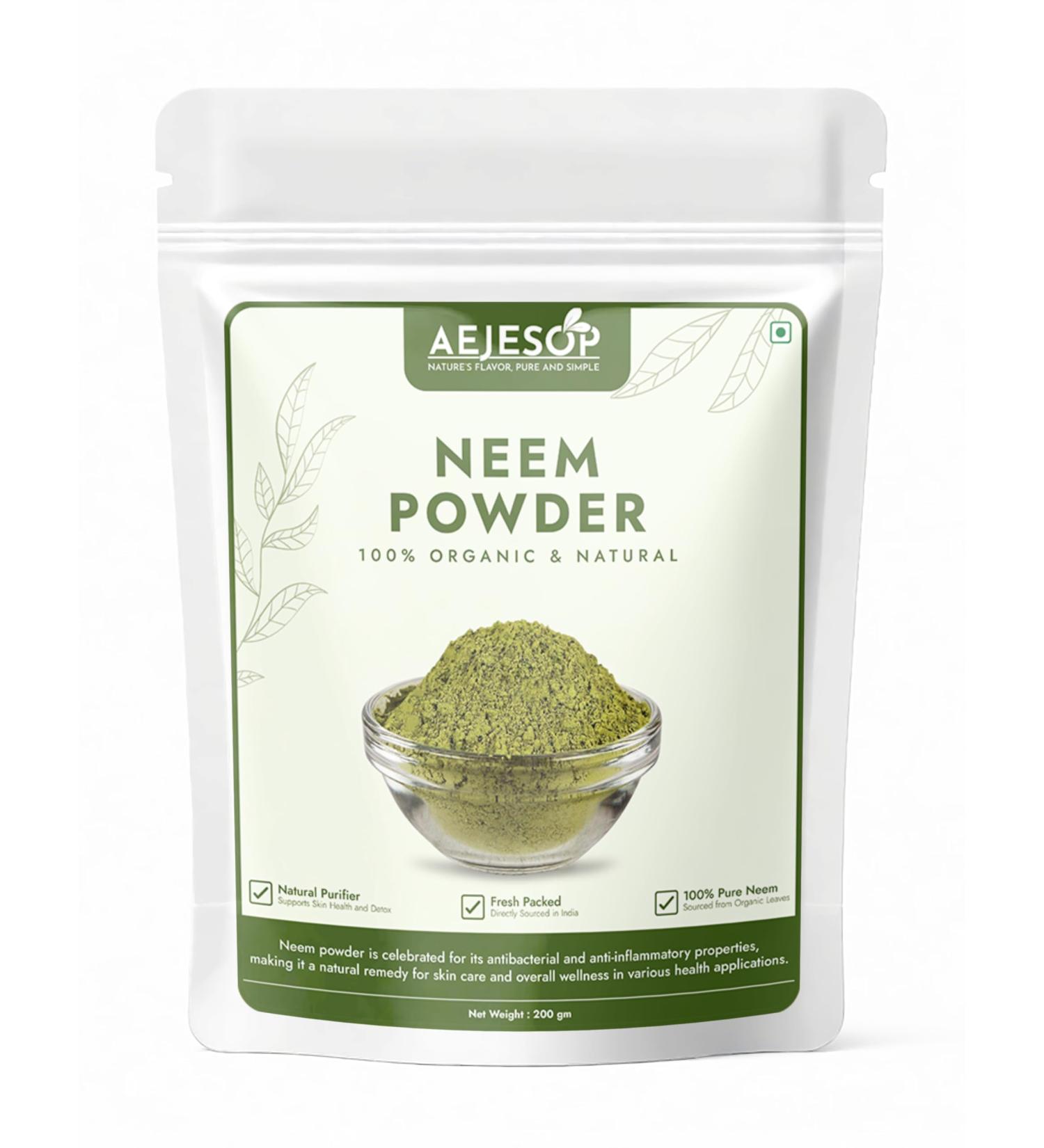 AEJESOP NEEM Powder | Detoxifier | Support Skin Health & Hair Growth | 100% Pure Neem Leaf Powder | Azadirachta Indica 7oz (200g) - Buy Online on GoSupps.com