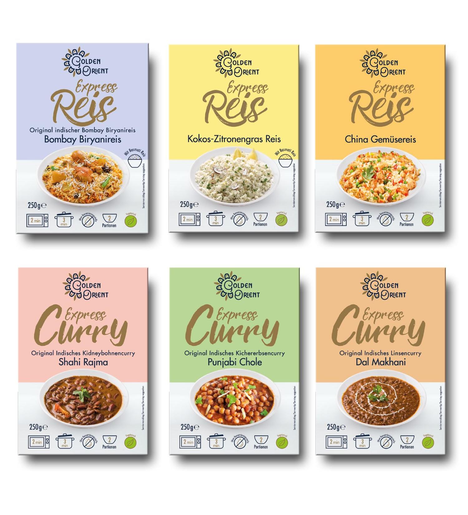 Golden Orient 24 Suppli Package - 4 Packs of Rice & Curry Dishes | 24 x 250g International Shipping Available - Buy Online on GoSupps.com