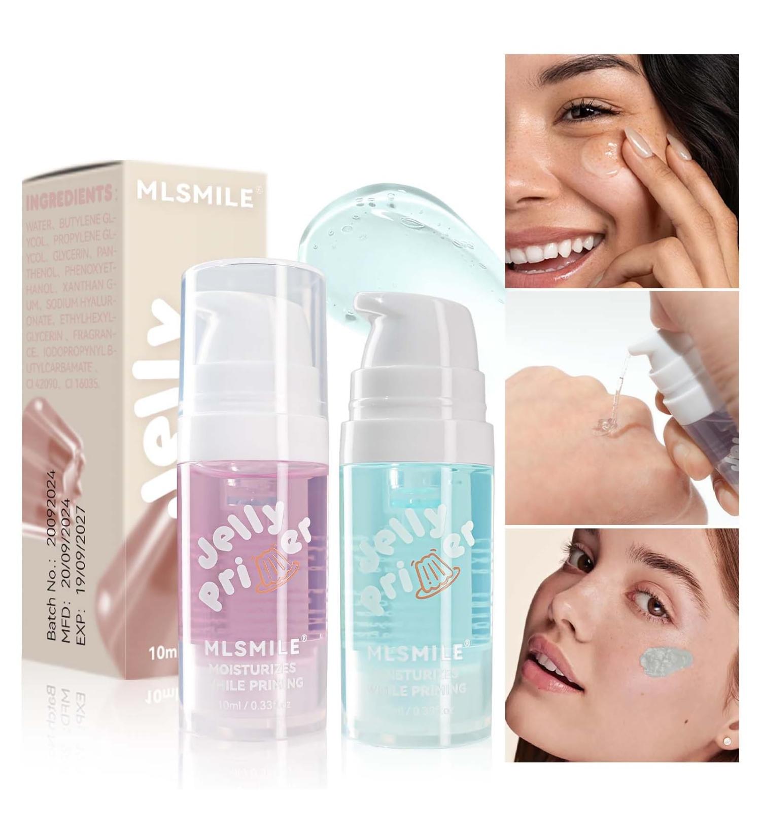 2 Pack Jelly Face Primer Green and Purple - Hydrating and Moisturizing Gel-Based Makeup Primer - Face Makeup Primer - Lightweight Moisturizing Primer - Buy Online on GoSupps.com