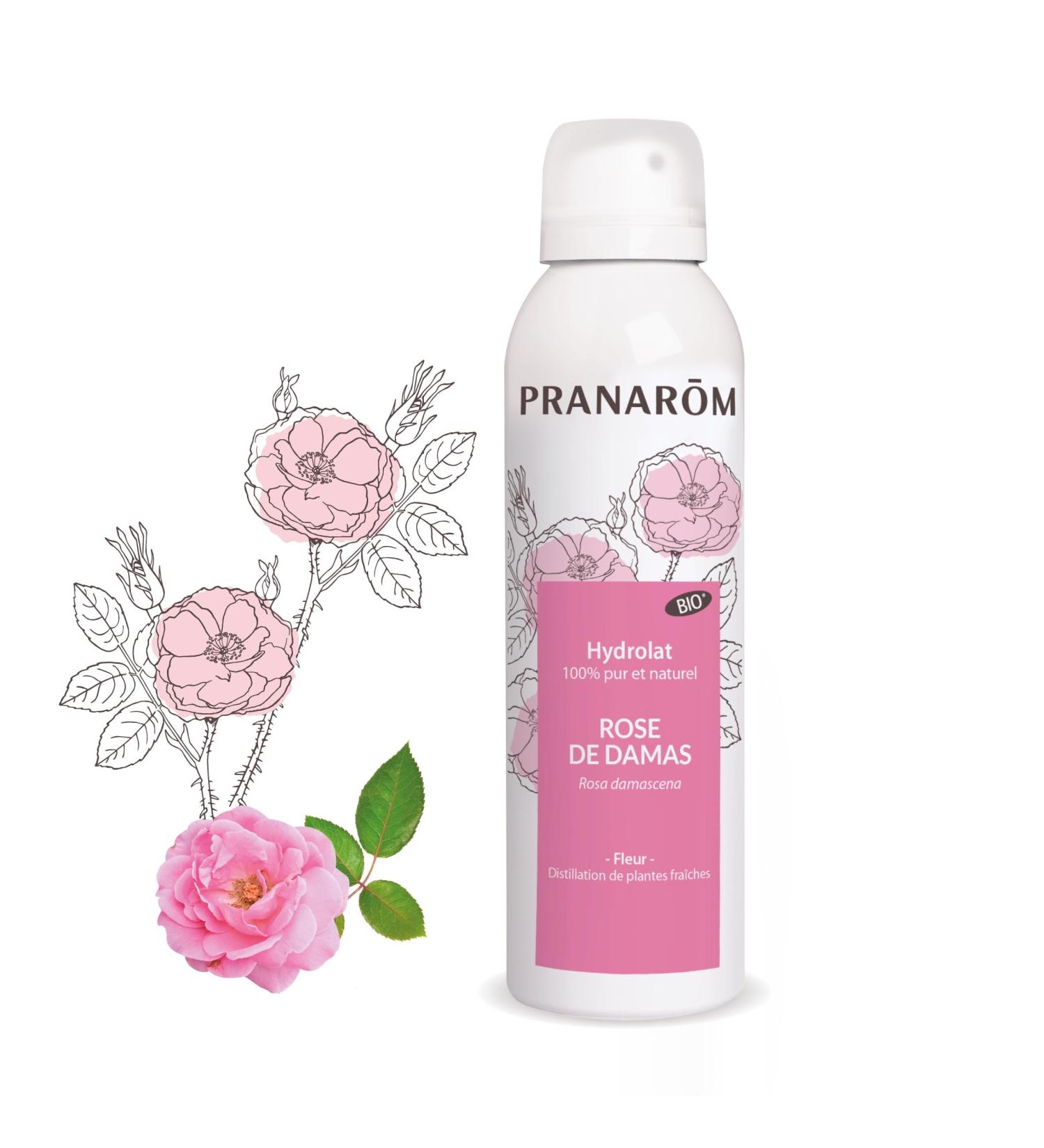 PRANAR M - Organic Damascus Rose Floral Water - Toning Revives the skin's radiance - 100% Pure and Natural Hydrosol - 150 ML