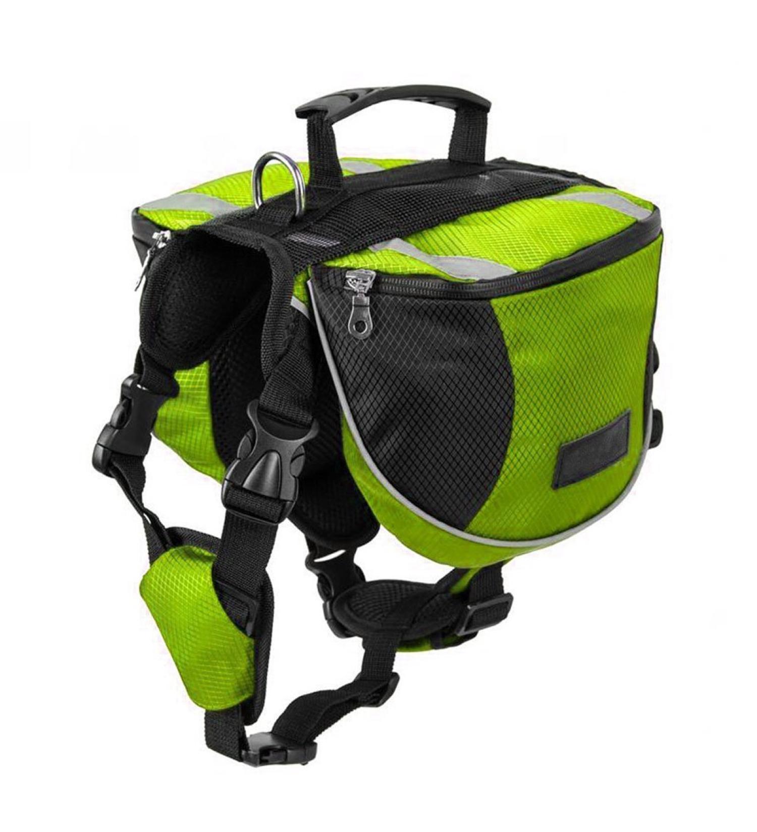 Gaorui Waterproof Backpack Saddlebag | Large Adjustable Hiking & Camping Bag | Chest Size 31.5-34 inch | Black & Green - Buy Online on GoSupps.com