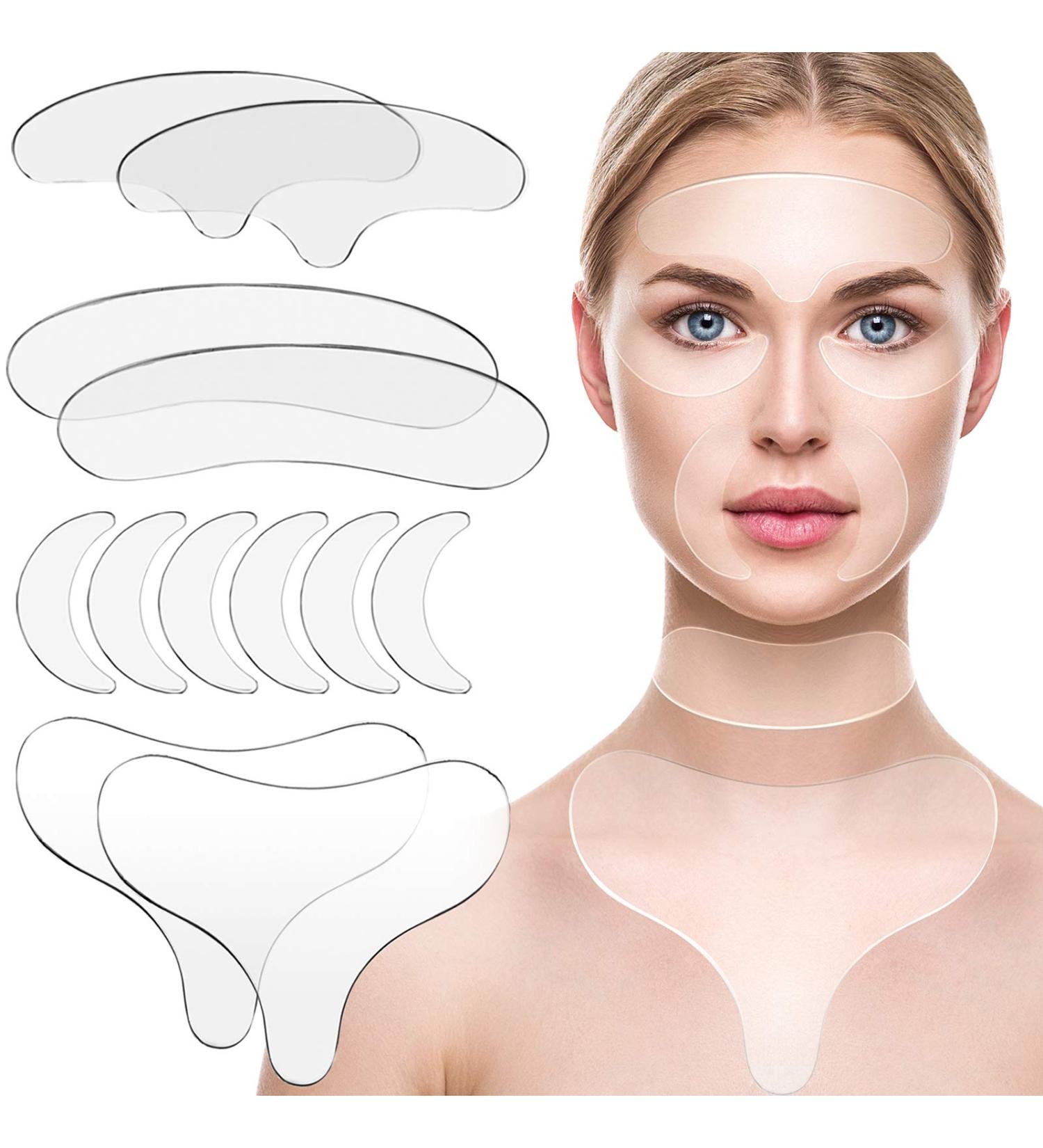 Silicone Reusable Chest Pads Set for Women - 12 Pieces Chest, Neck, Forehead, Cleavage, and Eye Pads - Buy Online on GoSupps.com