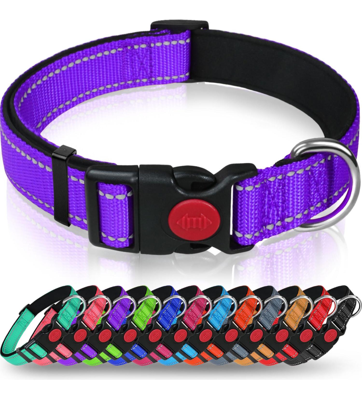 Buy Taglory Purple Dog Collar for Small Dogs - Soft Padded Neoprene Adjustable & Reflective | Ideal for Training | Fast International Shipping - Buy Online on GoSupps.com