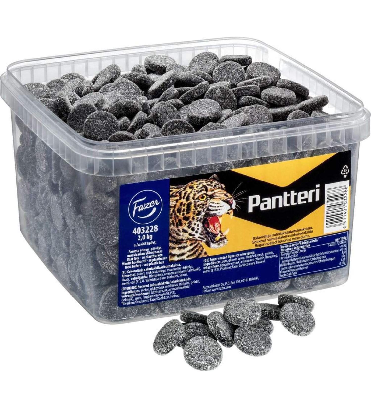 Fazer Pantteri Salty Licourice Candy Box 2 kg