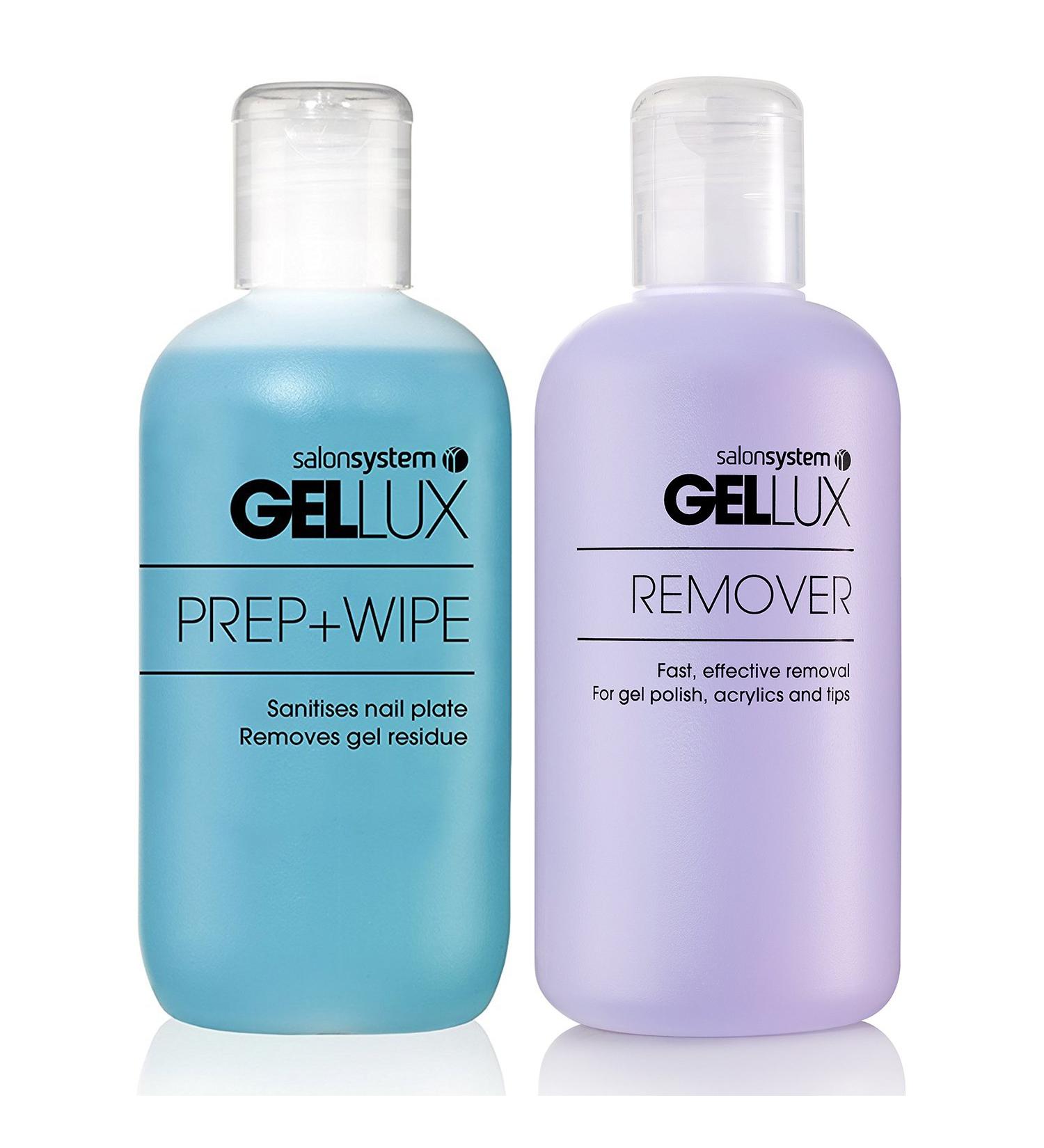 Salon System Gellux Profile Ultra Violet Gel Systems Prep Plus Wipe and Remover Acetone 250ml