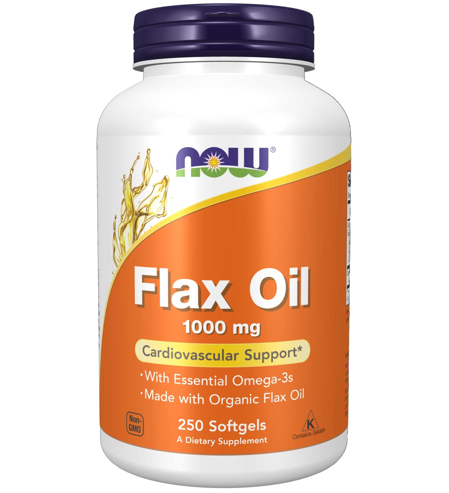 â€œNow Foods Flax Oil 1000mg - Essential Omega-3 250 Softgels | Heart & Joint Healthâ€‌ - Buy Online on GoSupps.com