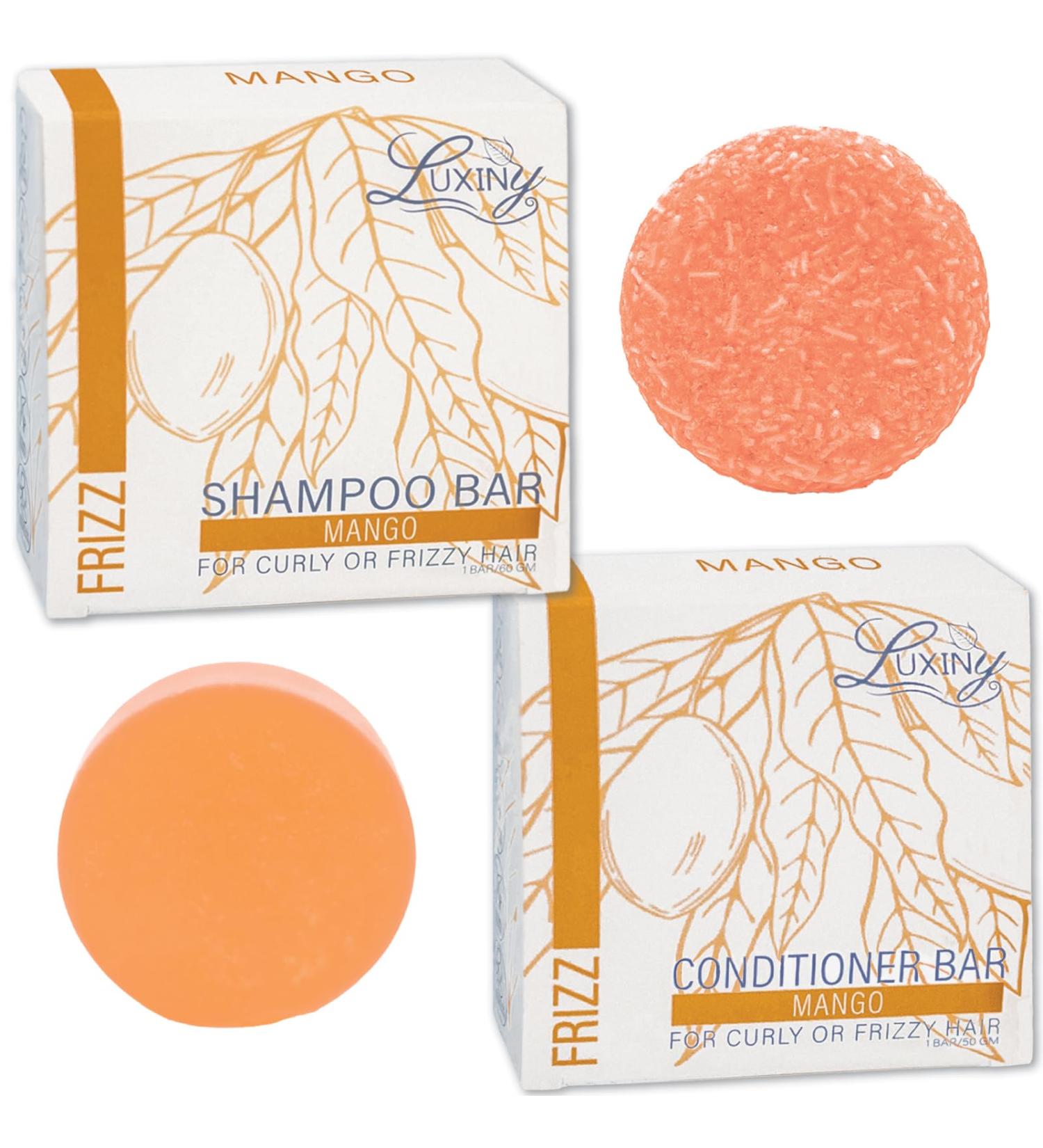 Mango Shampoo & Conditioner Bar Set | Sulfate-Free Eco-Friendly Made in USA | Perfect for Normal & Dry Damaged Hair 60g + 50g - Buy Online on GoSupps.com