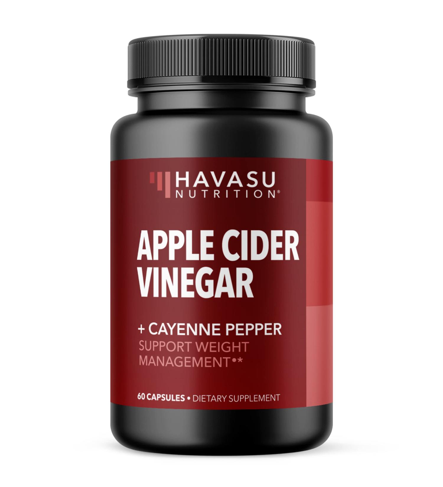 HAVASU NUTRITION Apple Cider Vinegar Capsules with Cayenne Pepper - 60 Count for Bloating Relief - Buy Online on GoSupps.com