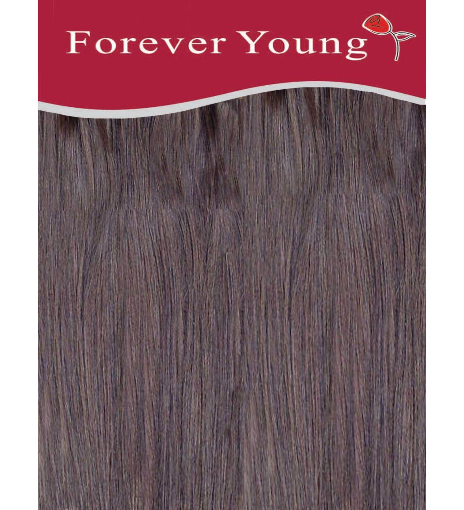 Forever Young UK Clip In Remy Human Hair Extensions Half Head Medium Brown 16" Length