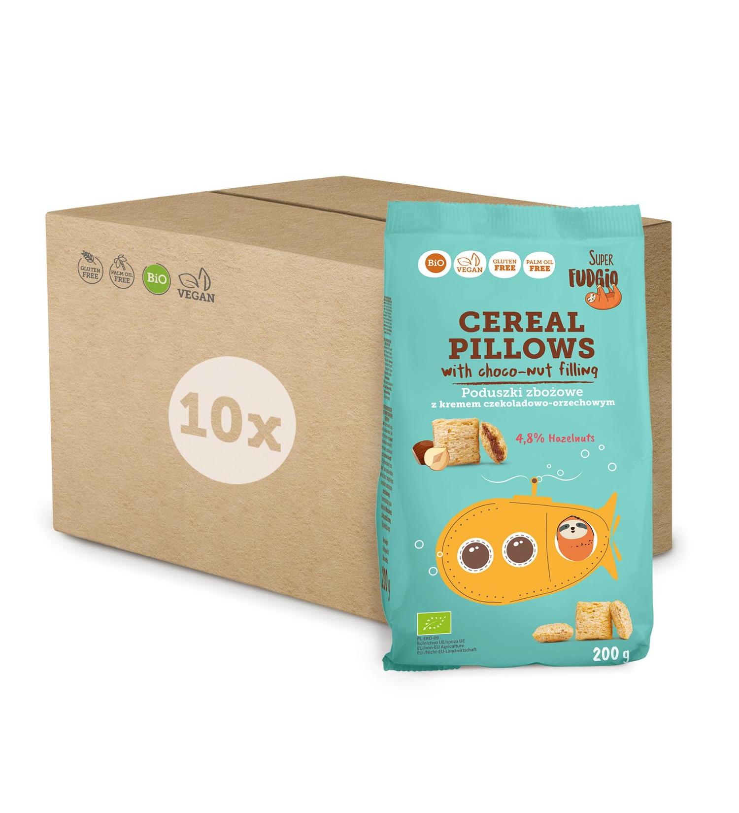  SUPER FUDGiO SUPER FUDGiO Pack of 10 Organic Breakfast Cereals - Gluten-Free - Vegan - No Artificial Flavors - With Chocolate and Hazelnut Cream - 200g - Buy Online on GoSupps.com