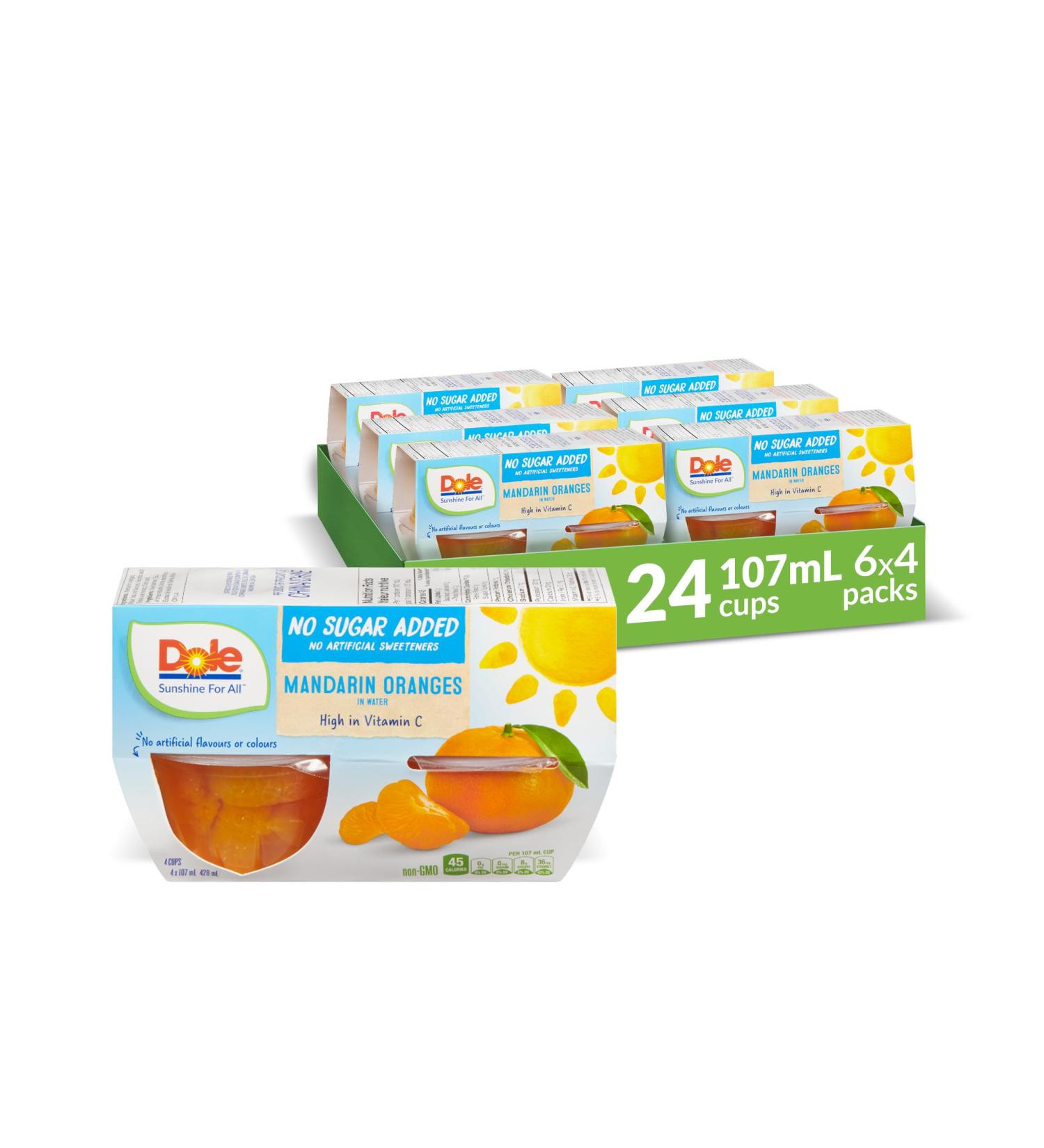 Dole Fruit Bowls Mandarin Oranges in Water No Sugar Added Healthy School Snacks 107ml 24 Cups Packaging May Vary Mandarin Oranges 107mL (24 Total Cups) - Buy Online on GoSupps.com