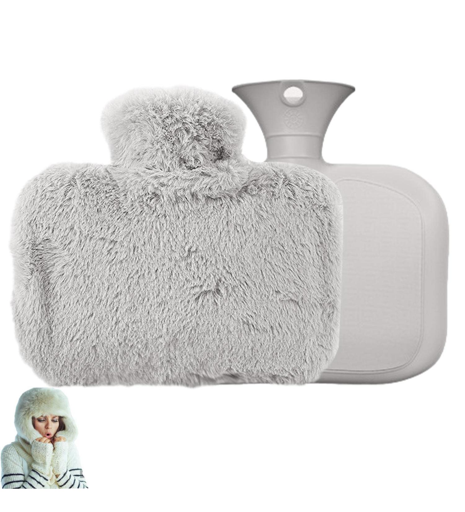 Heat Bottle with Soft Cover - 1500ml Hot Water Bag | Fleece Handbag for Cramps | Removable Bed Warmer - Kot-au - Buy Online on GoSupps.com