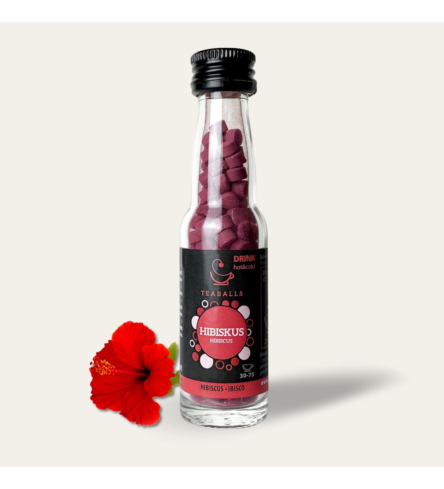 TEABALLS - Hibiscus (1 x 15 g) | Black Selection | approx. 150 tea balls | for approx. 30-75 cups of tea | As seen from: The Ding of the Year - Buy Online on GoSupps.com