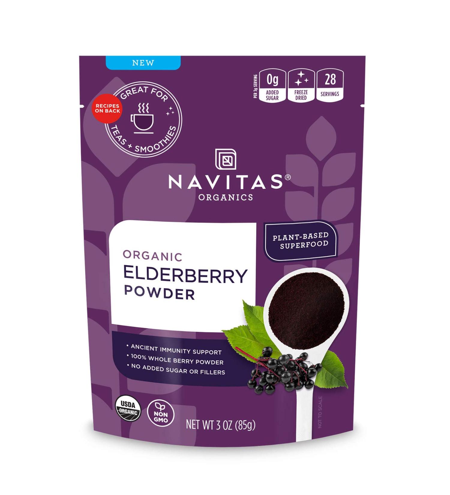 Buy Navitas Organics Organic Elderberry Powder 3 oz - Superfood Boost for Health - Buy Online on GoSupps.com