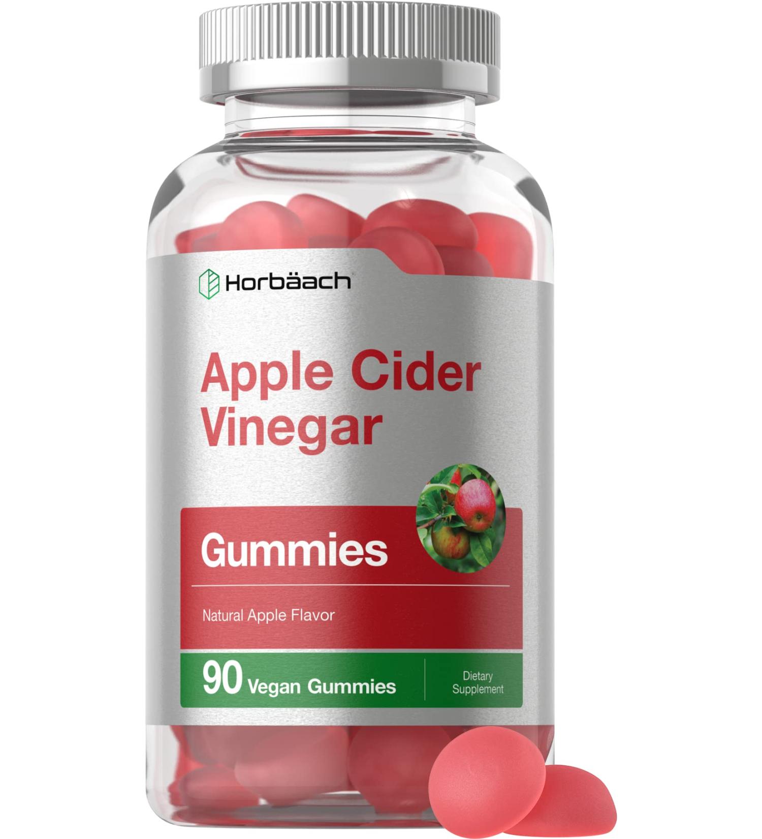 Vegan Apple Cider Vinegar Gummies 90ct - Natural Apple Flavor, Non-GMO, Gluten Free | Horbaach - Buy Online on GoSupps.com