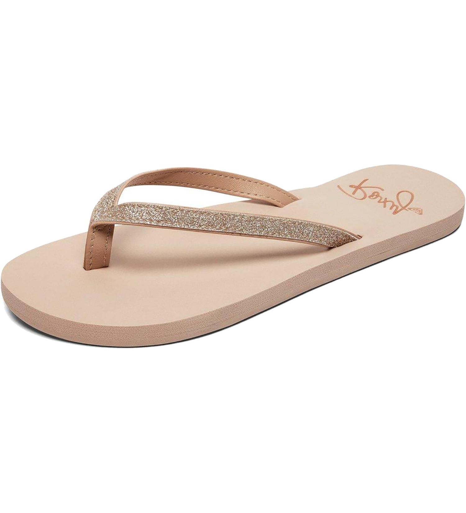 Buy Roxy Women's Napili Flip Flops - Stylish Beige 38 EU | International Shipping Available - Buy Online on GoSupps.com