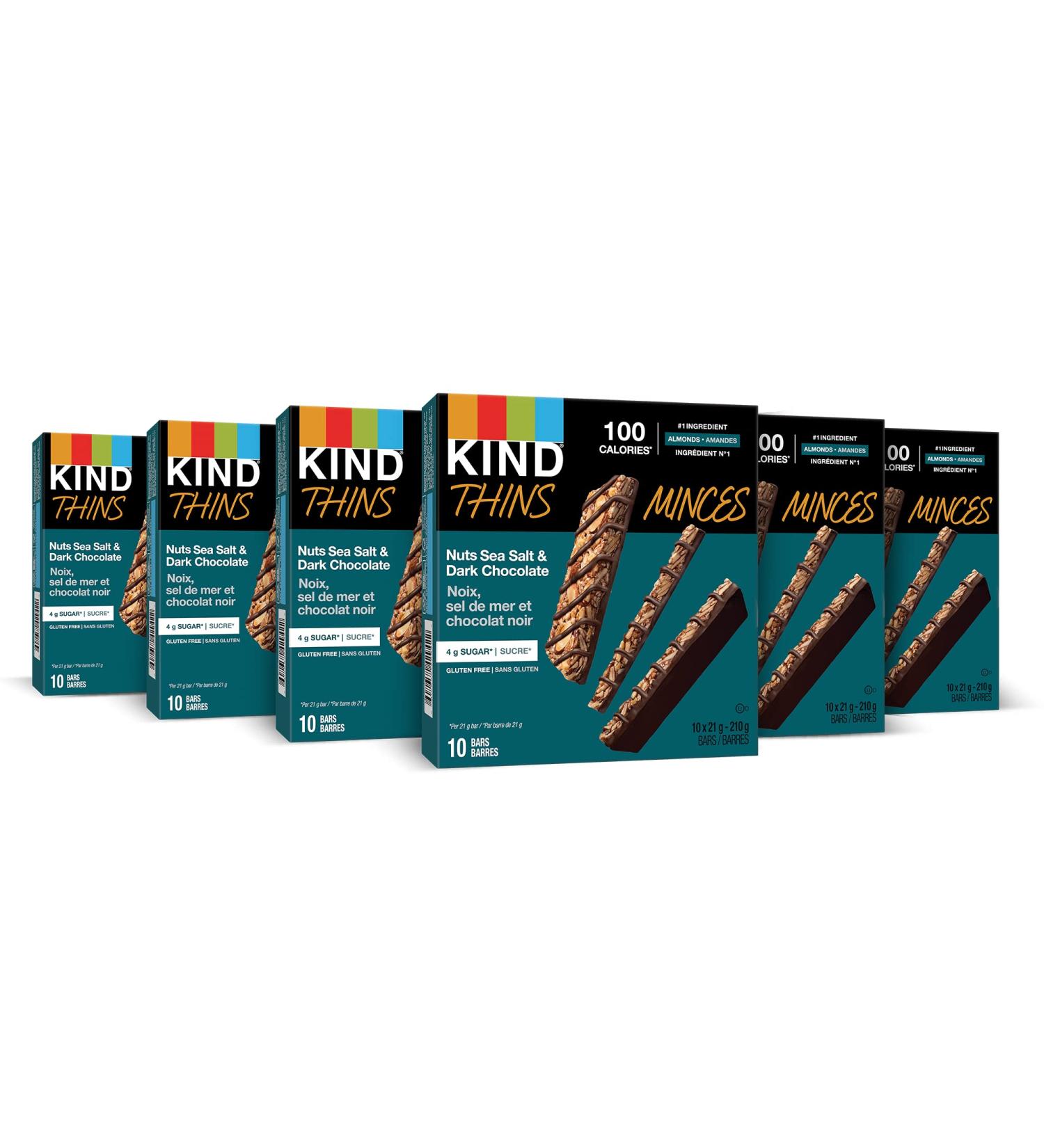 KIND THINS Nuts Sea Salt & Dark Chocolate Gluten Free Bars 21g Bar (60 Count) - Buy Online on GoSupps.com