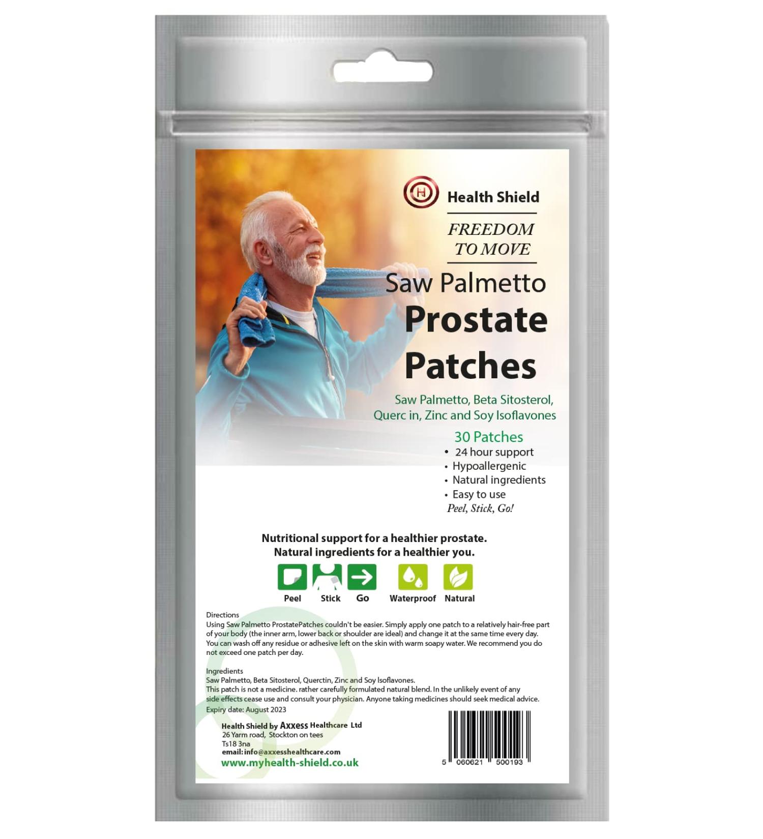 Prostate Patches - Saw Palmetto | 30 Day Supply | Prostate Health | Transdermal Patches