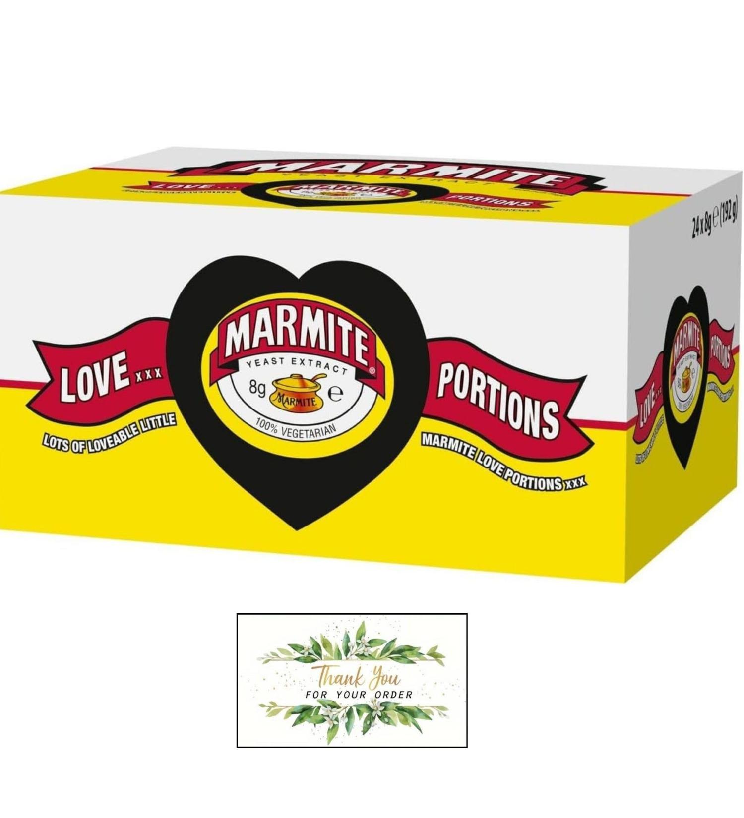 Marmite Yeast Extract Love Portions Spread 24 x 8g Box Pack Bundle - Buy Online on GoSupps.com