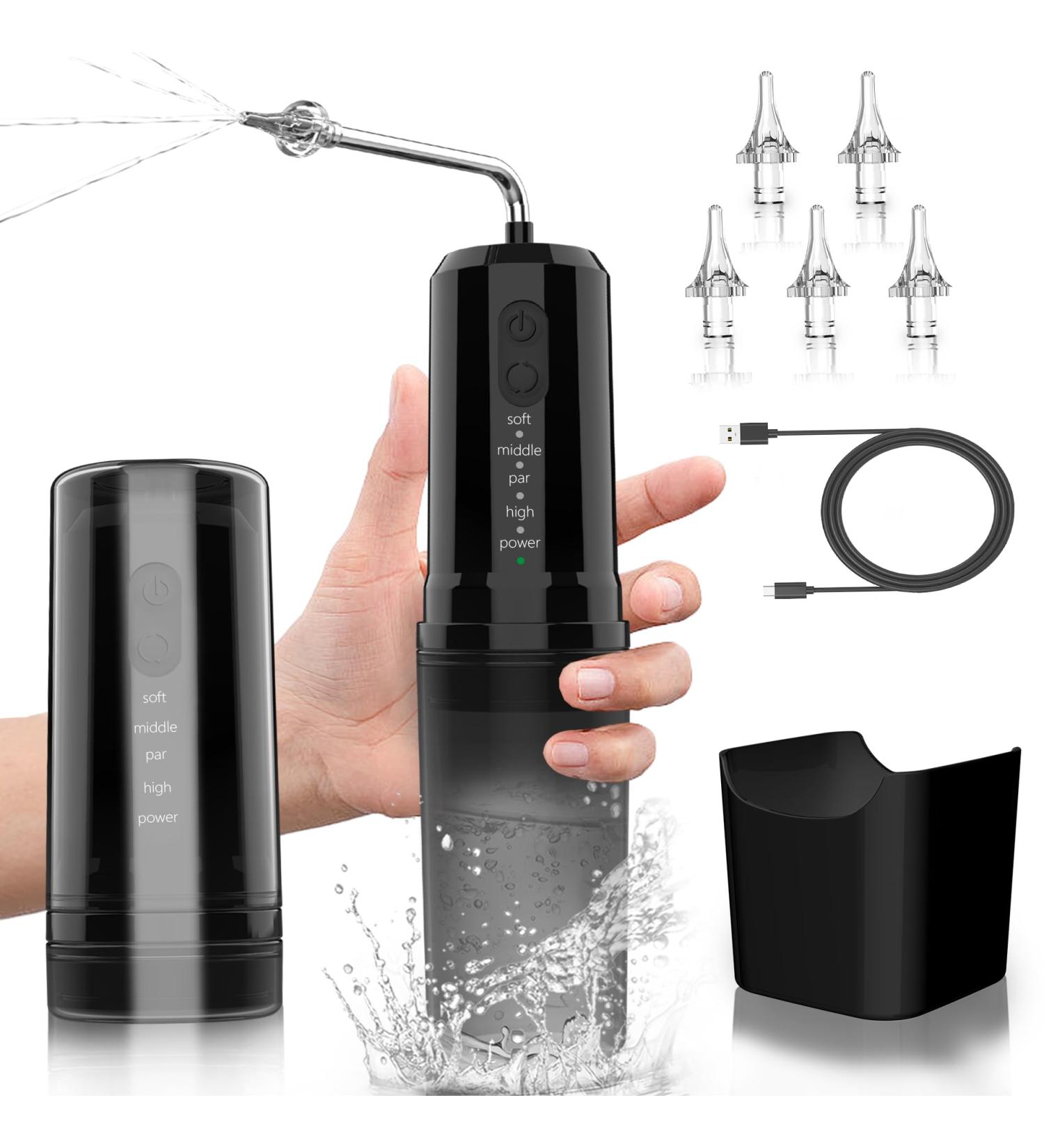 Ear Wax Removal Electric Ear Cleaner with 4 Modes Portable Ear Wax Cleaning Kit with Nozzles Basin IPX7 Waterproof USB-C Charging Water Ear Irrigation Flushing System for Adult and Kid Black - Buy Online on GoSupps.com