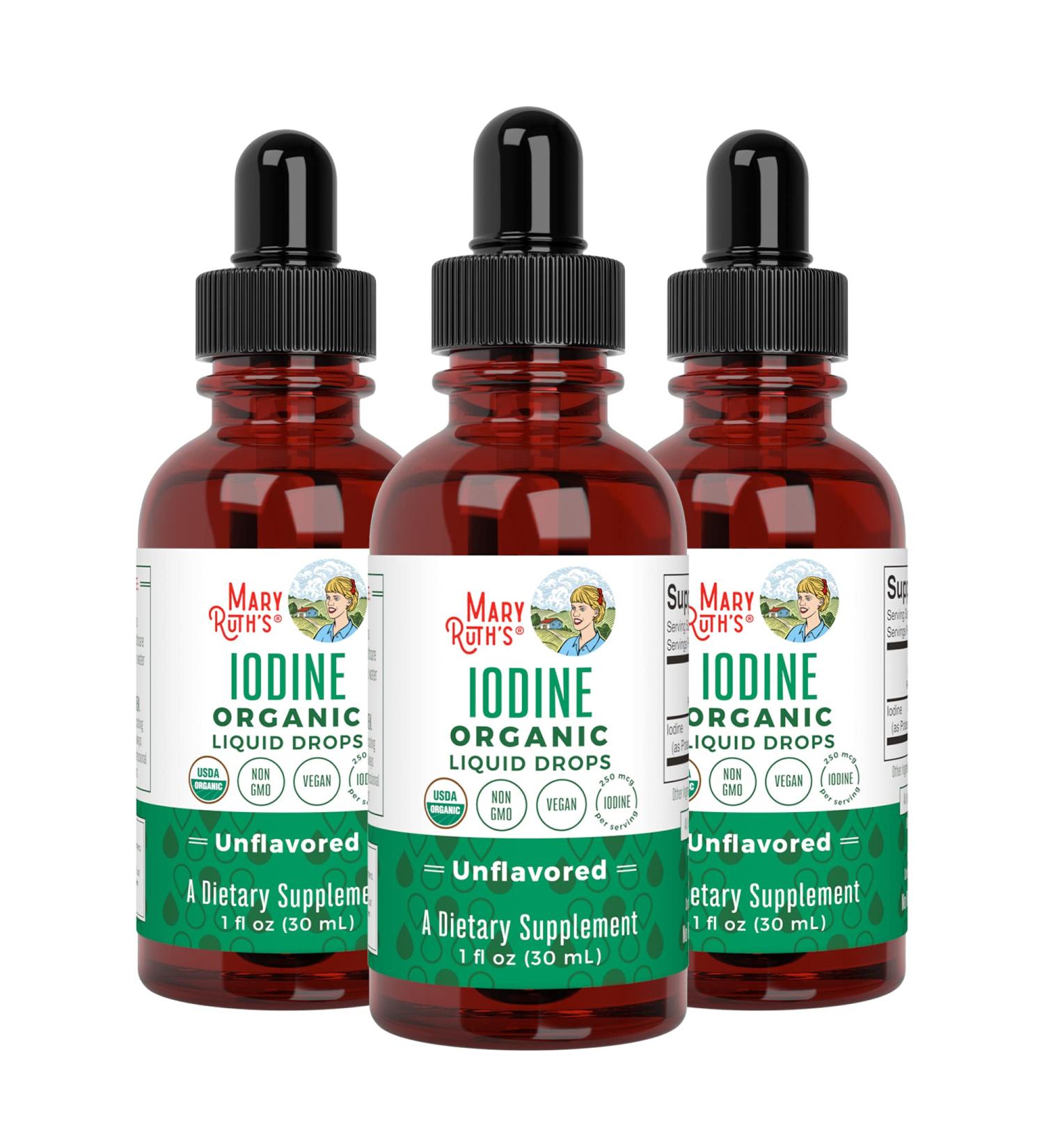 Potassium Iodine Liquid Drops - 3 Pack | 1 Fl Oz per Bottle - Buy Online on GoSupps.com