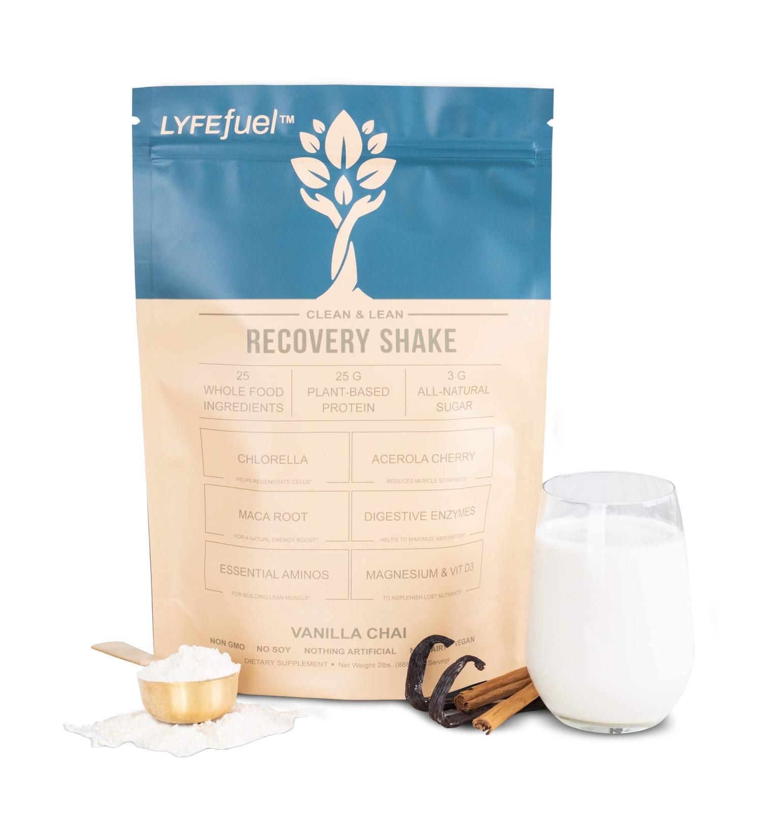 Performance & Recovery Shake for Muscle Building & Sport Nutrition - Complete Pre & Post-Workout Superfood Blend w/ Clean Plant-Based Protein Powder  Vegan BCAA & Organic Superfood (Vanilla  2lb) Vanilla Chai Small Bag 14 â¦ - Buy Online on GoSupps.com