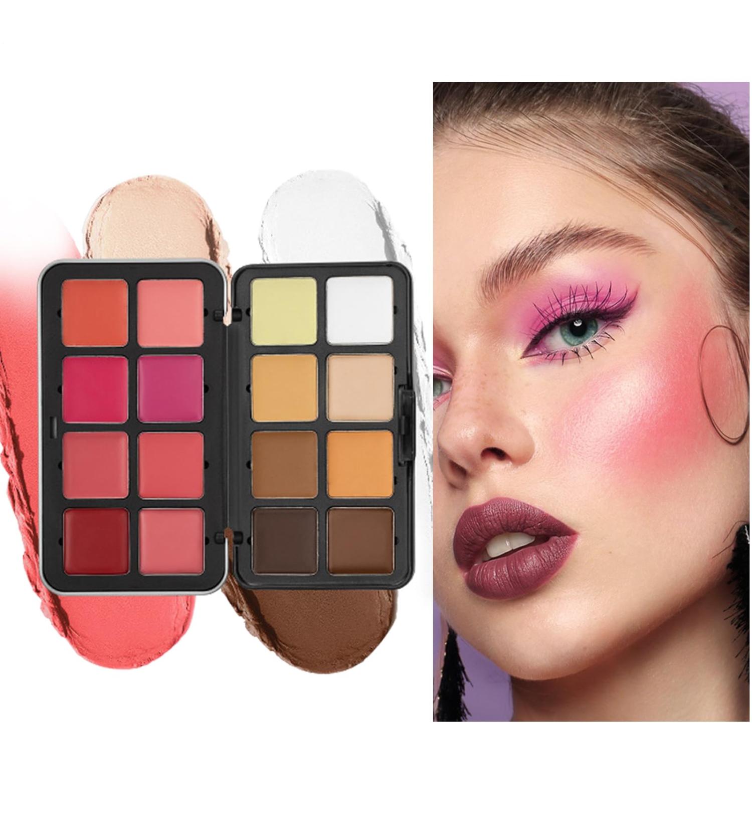 Eyeshadow Palette16Color Eyeshadow Palette Makeup Blush Long Lasting Cosmetics for Birthday Holiday Work Wedding Party Home Use - Buy Online on GoSupps.com