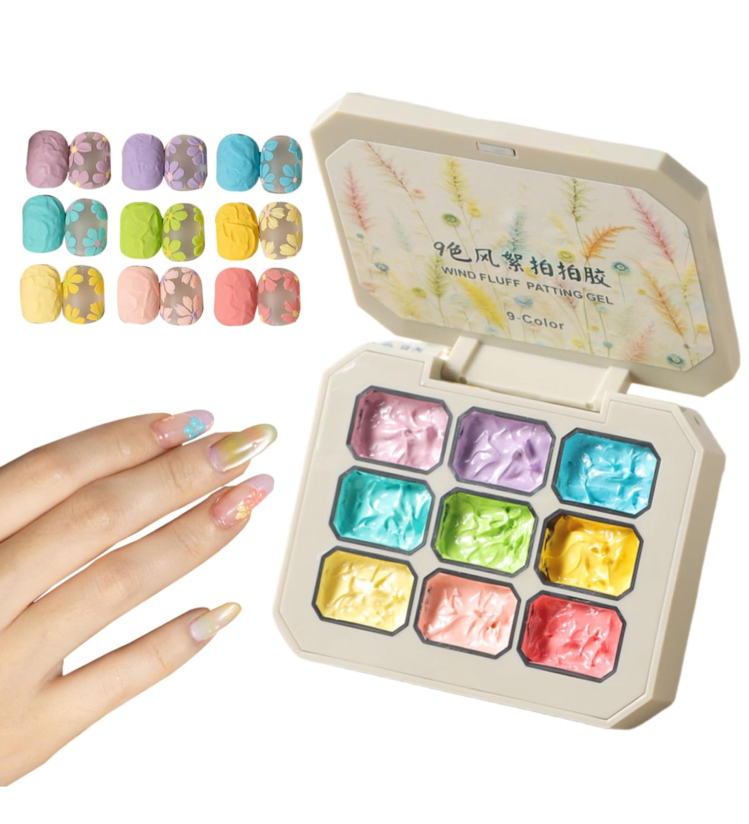 Gradient Gel Nails - Vibrant Flower Finish Multi-Tone Nail Design | Shimmering Petal Layer Look Decorative Flower Pattern Style Bright Summer Nails for Girls - Buy Online on GoSupps.com