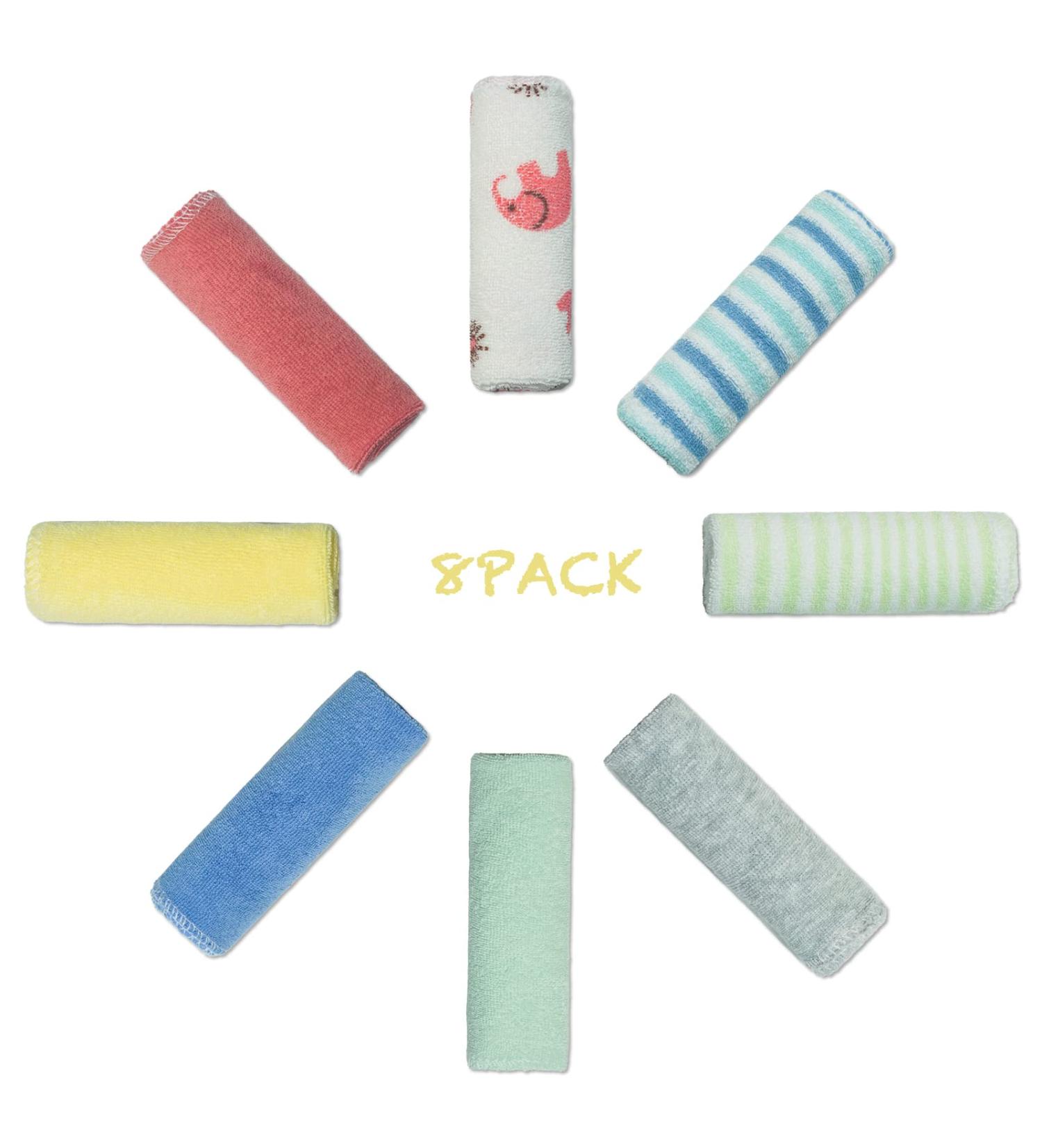 Buy Pfimigh Baby Terry Washcloths 8 Cotton Baby Towels Gift Set for Newborns | Soft Absorbent & Stylish 20x20cm - Buy Online on GoSupps.com