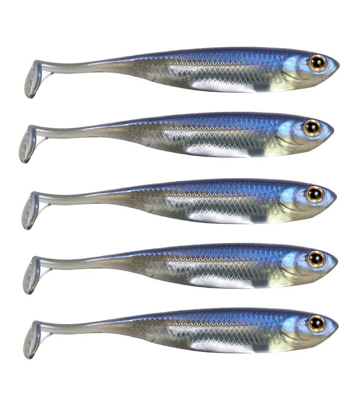 Qualy Soft Plastic Swimbait Paddle Tail Shad Lure for Bass Trout Walleye Crappie - 6Pcs - Buy Online on GoSupps.com