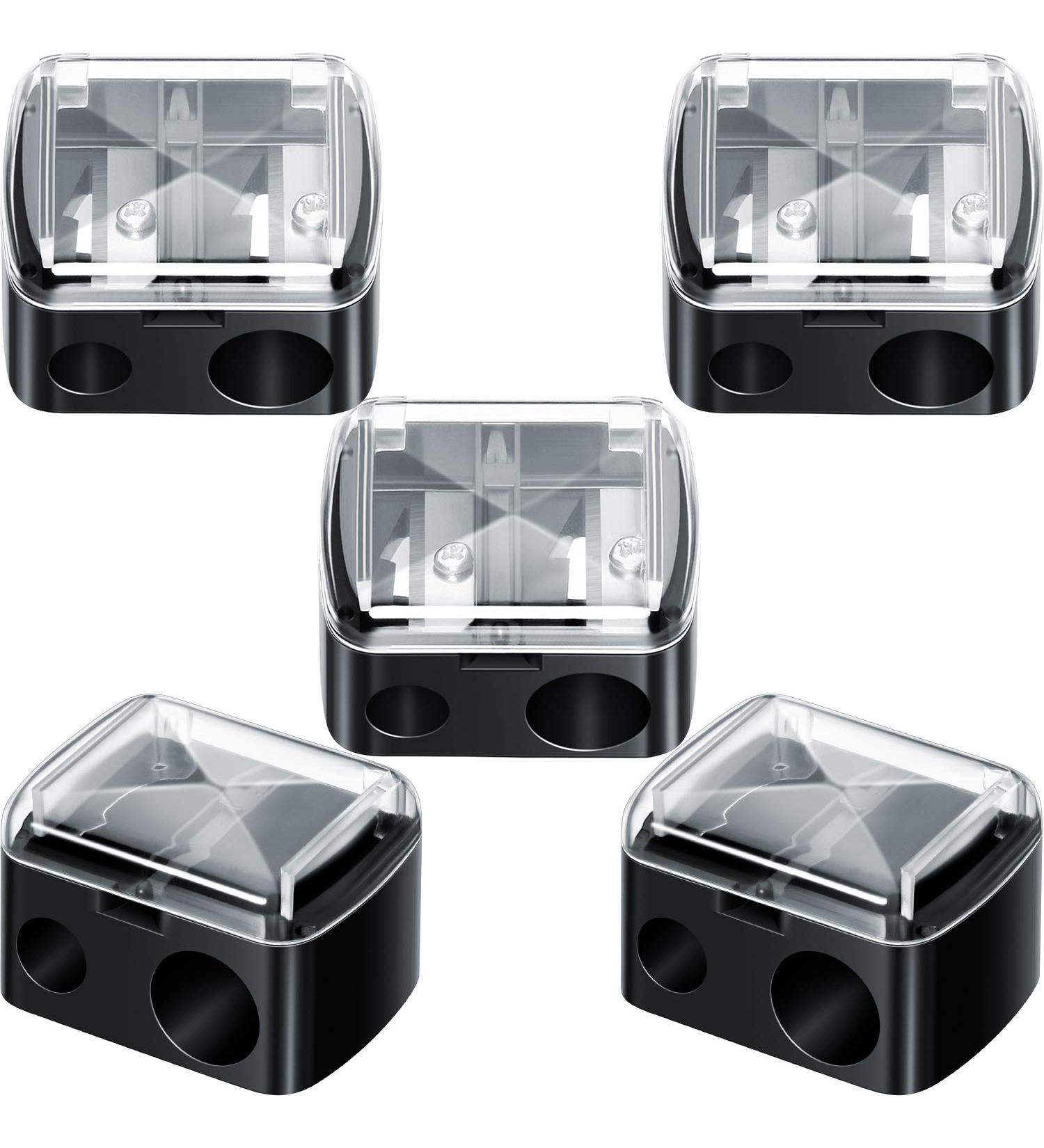 5 Pack Dual Cosmetic Pencil Sharpener for Eye Makeup (Black) - Buy Online on GoSupps.com