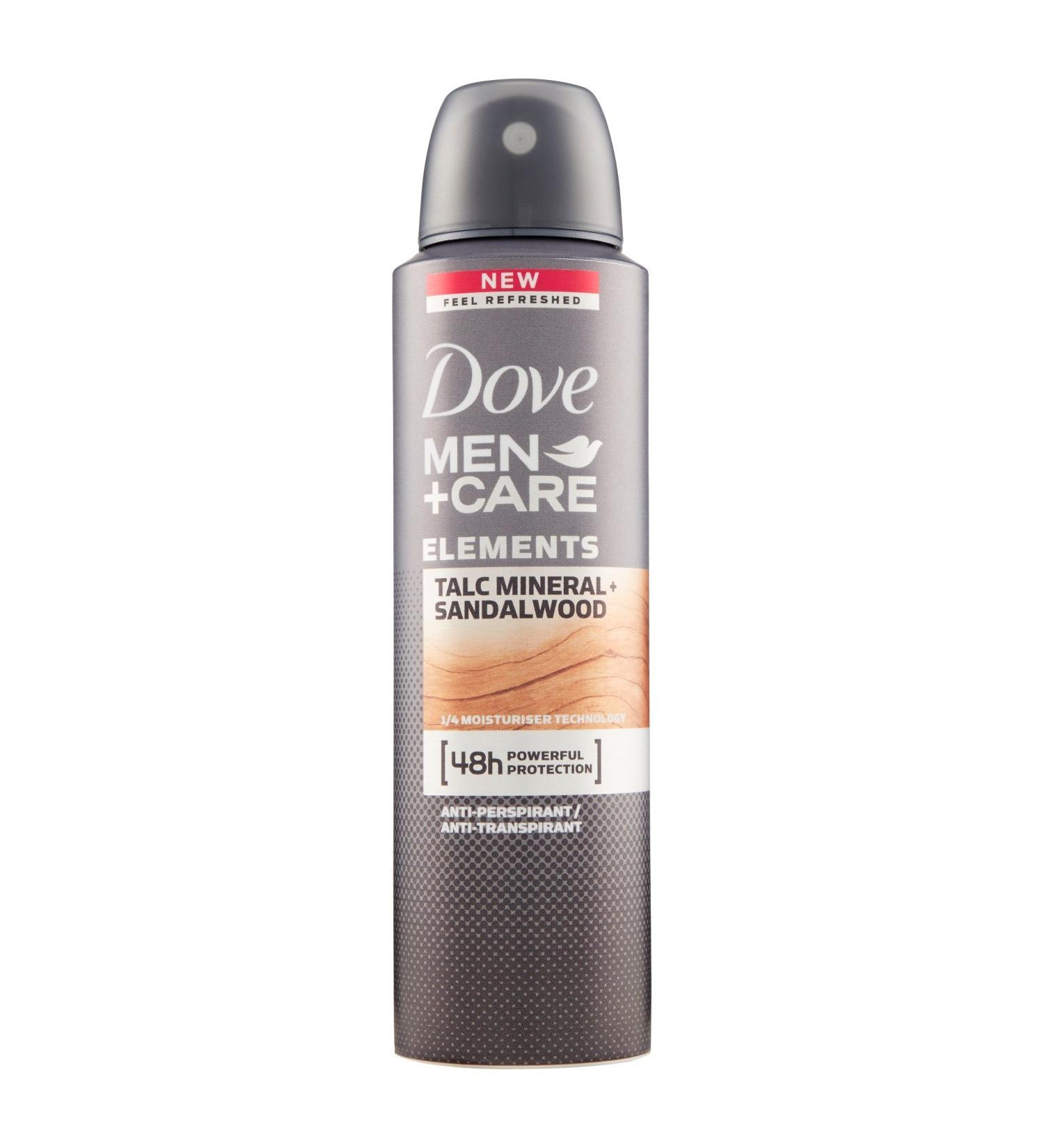 Dove Men + Care Mineral Powder + Sandalwood Anti-Perspirant Spray 150ml - 48Hr Protection - Buy Online on GoSupps.com